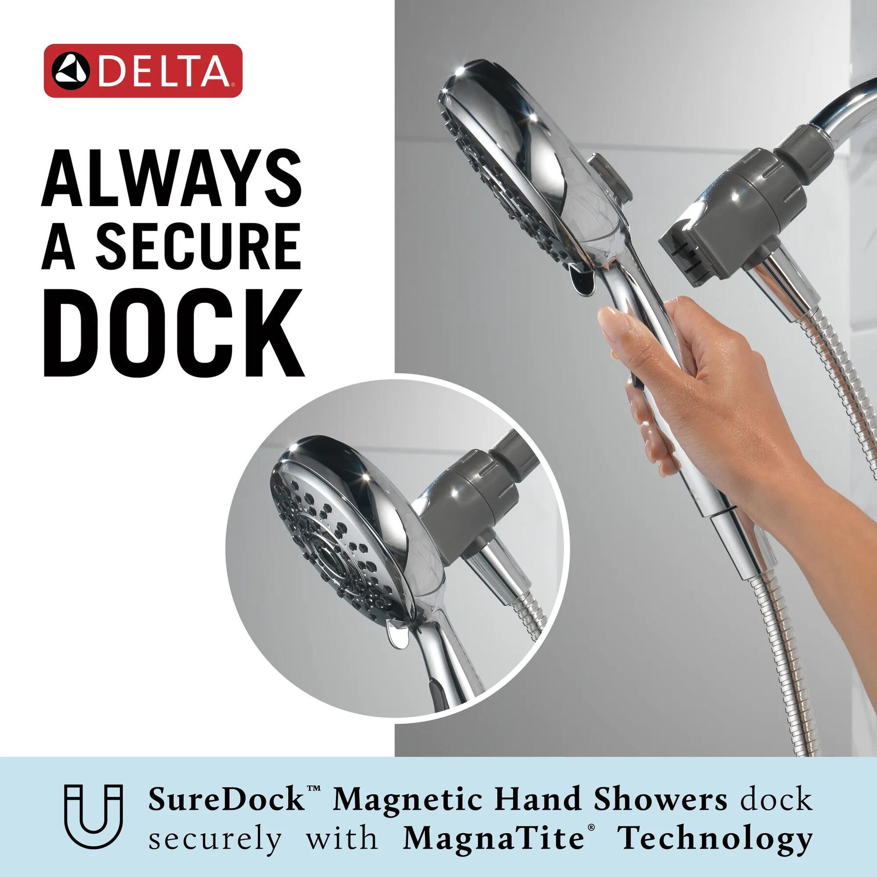 6-Setting SureDock&reg; Magnetic Hand Shower (Recertified)