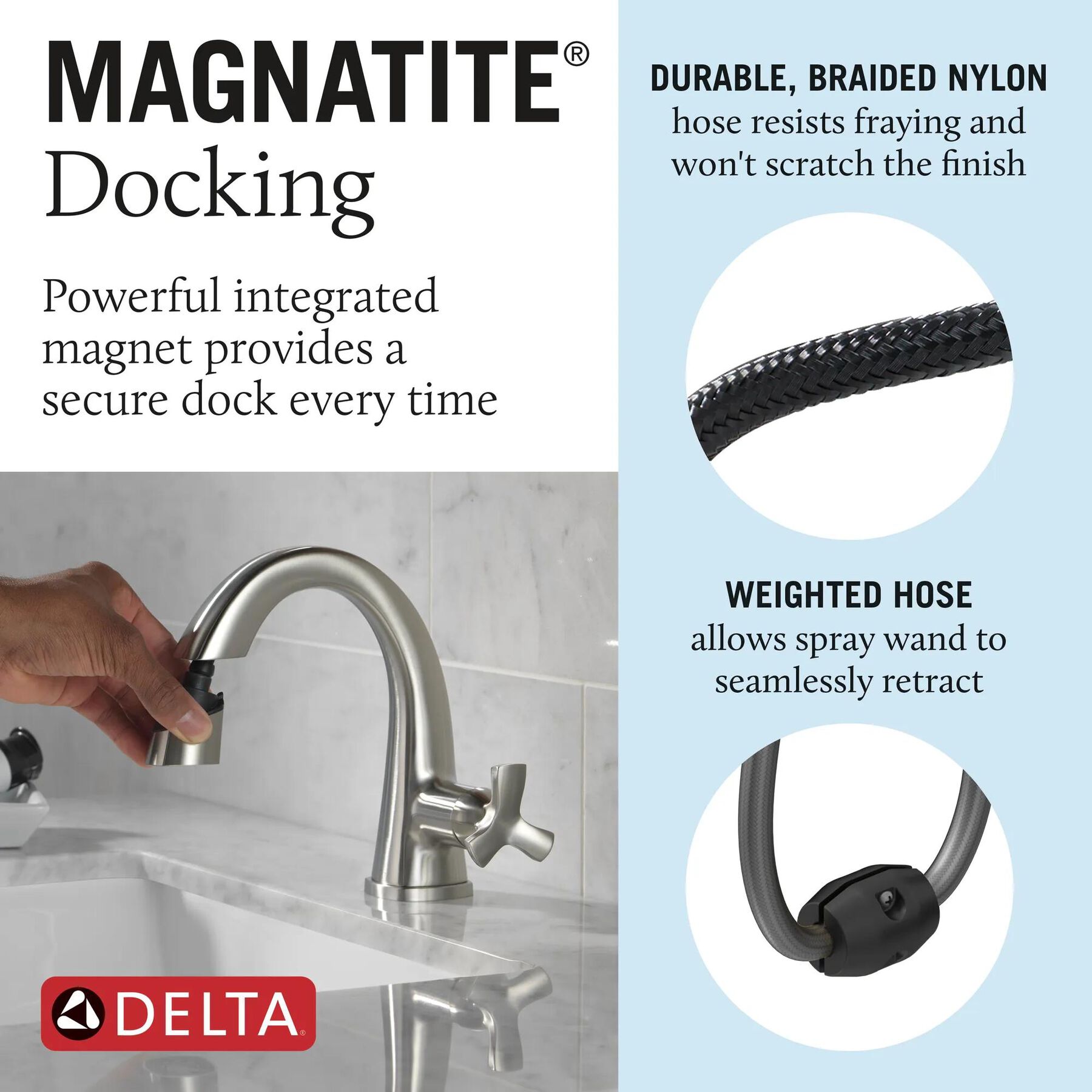 Single Handle Pull Down Bathroom Faucet