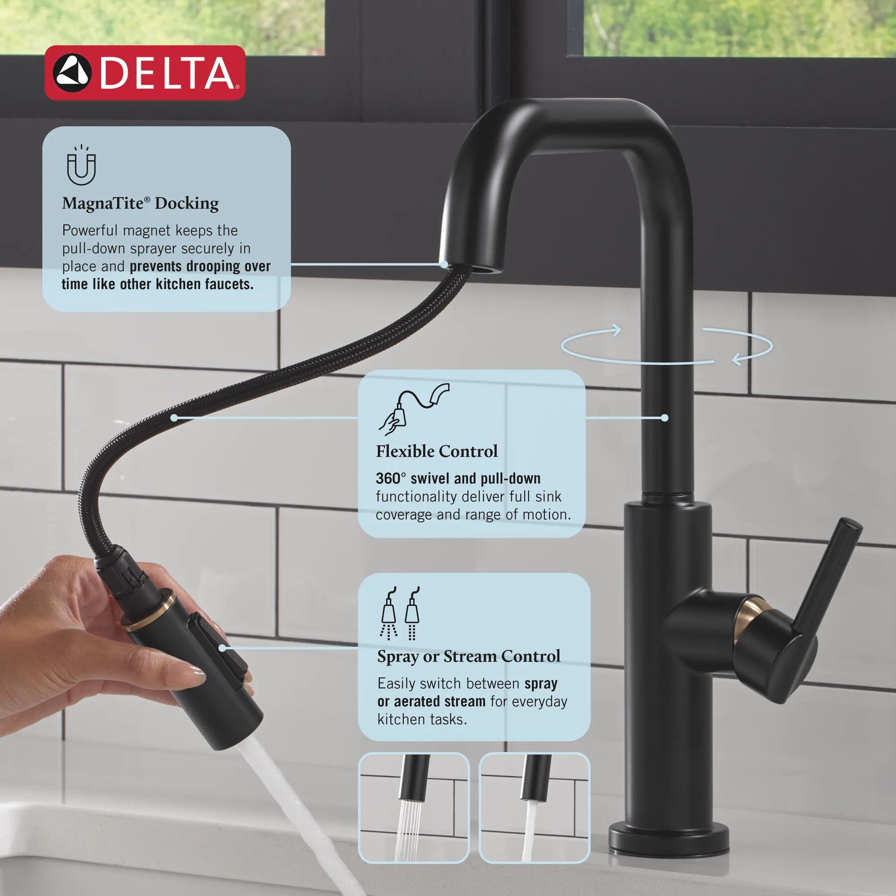 Single Handle Pull-Down Kitchen Faucet