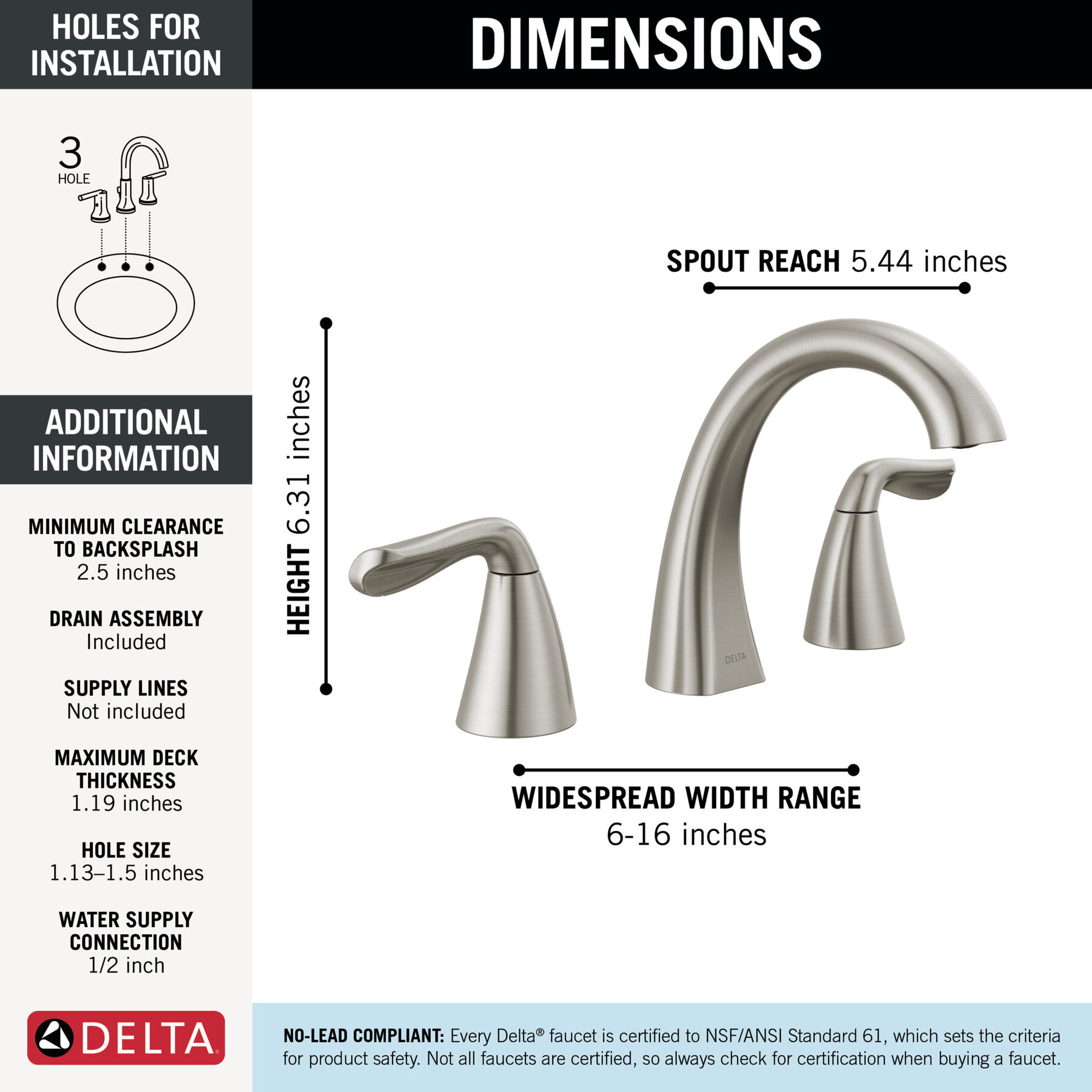 Two Handle Widespread Bathroom Faucet
