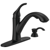 Single Handle Pull-Out Kitchen Faucet with Soap Dispenser