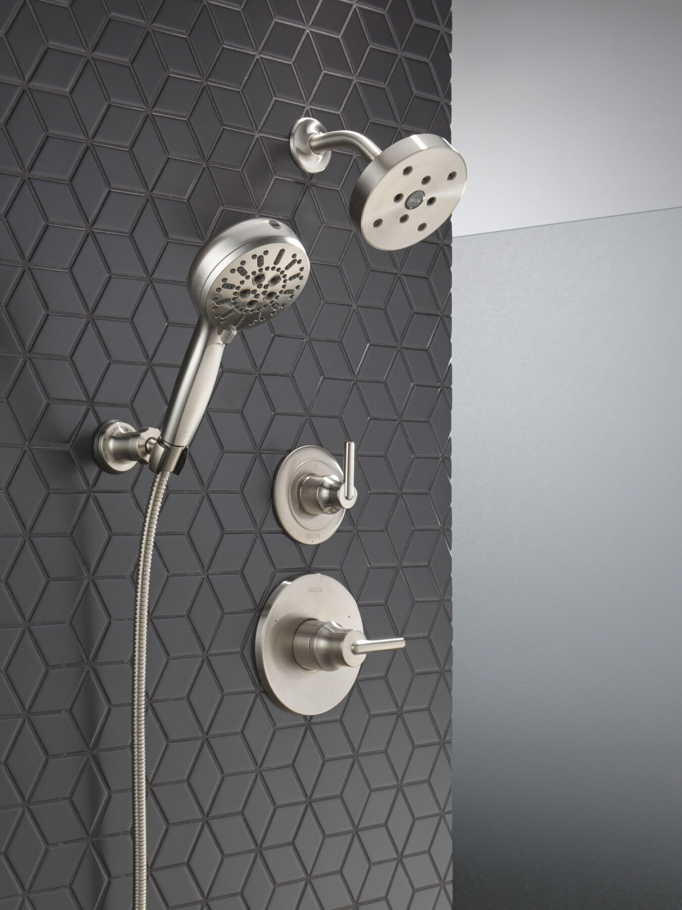7-Setting Wall Mount Hand Shower with Cleaning Spray
