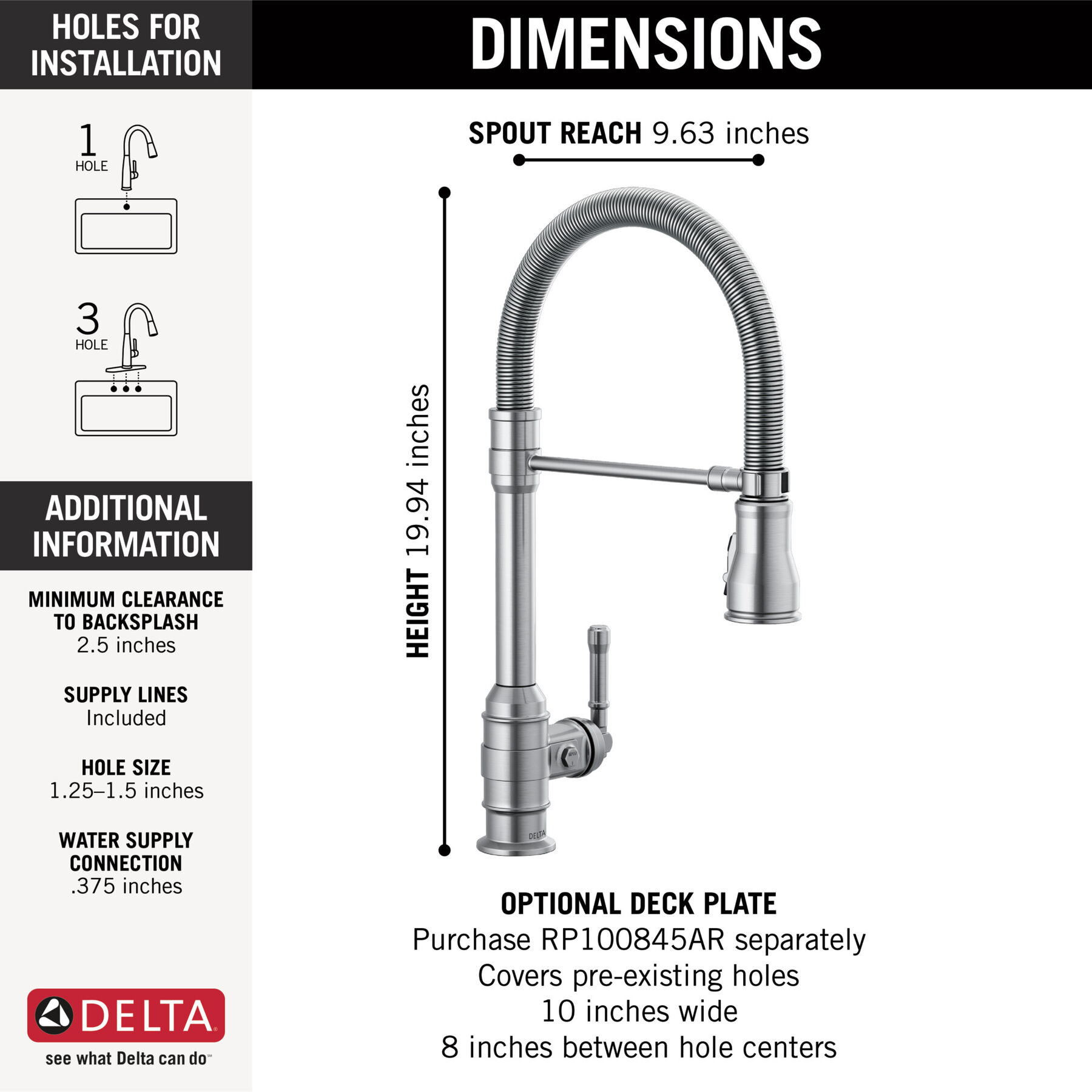 Single Handle Pull-Down Kitchen Faucet With Spring Spout