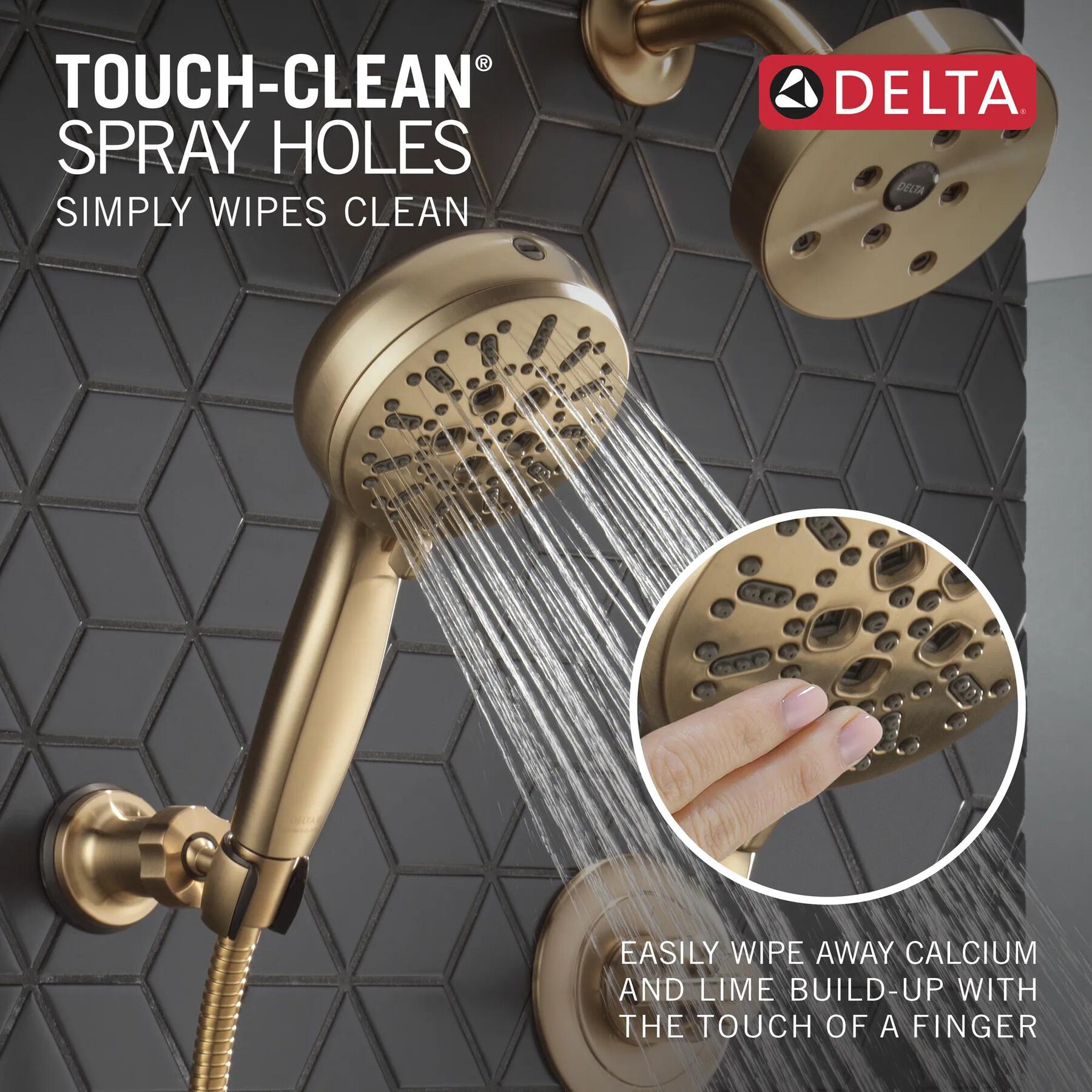 7-Setting Wall Mount Hand Shower with Cleaning Spray (Recertified)