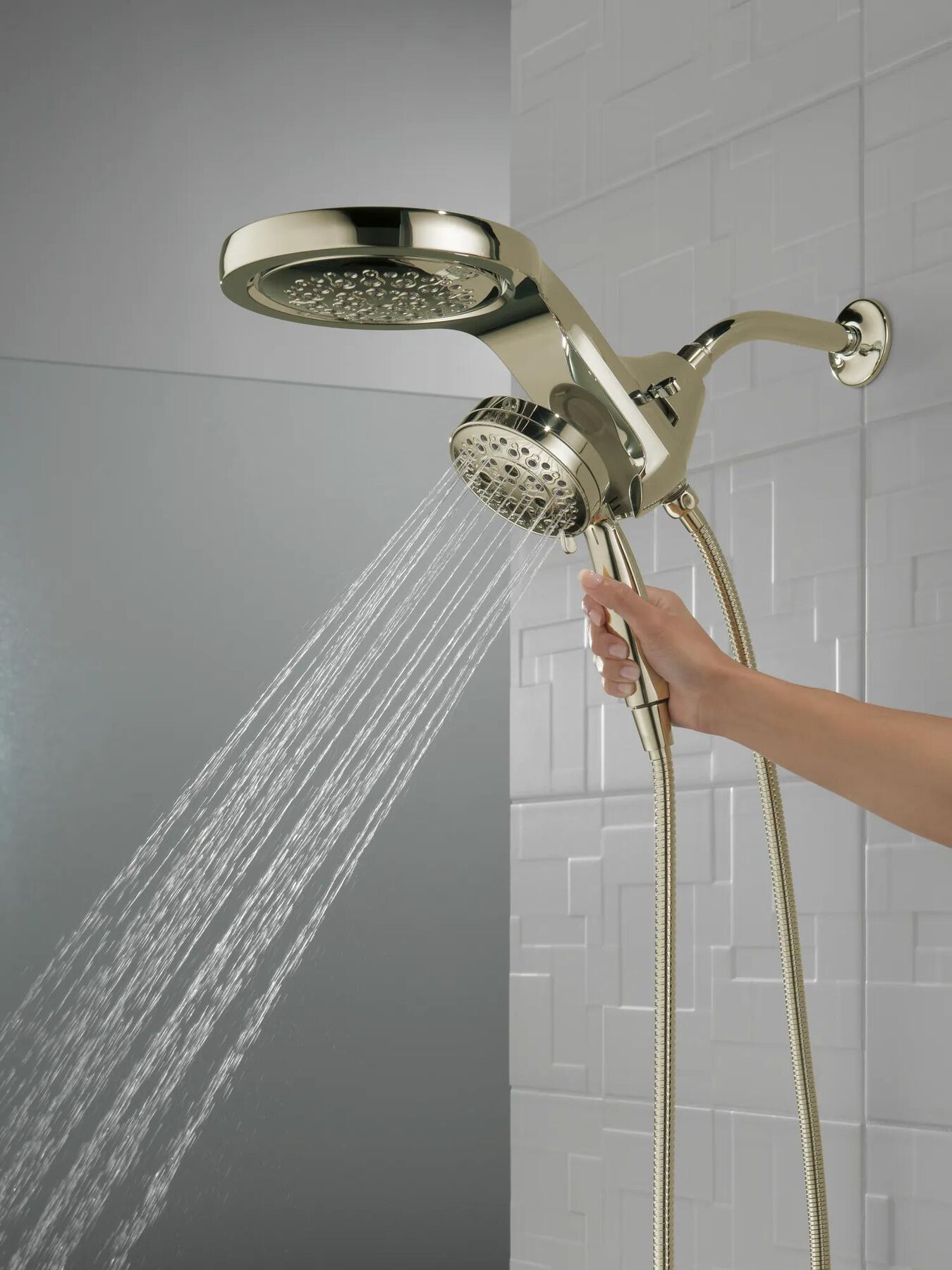 HydroRain&reg; H<sub>2</sub>Okinetic&reg; 5-Setting Two-in-One Shower Head