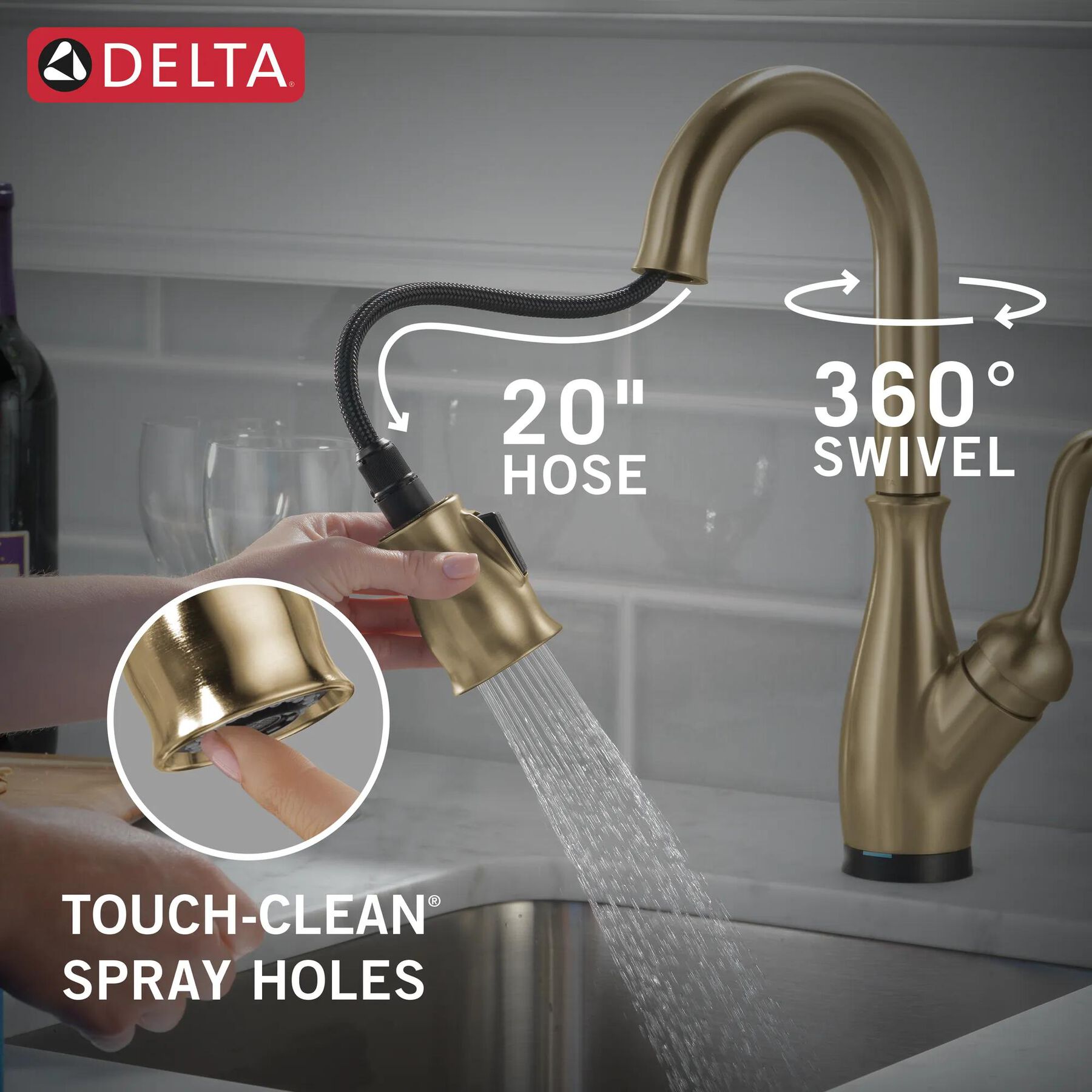 Single Handle Pull-Down Bar/Prep Faucet with Touch2O&reg; Technology