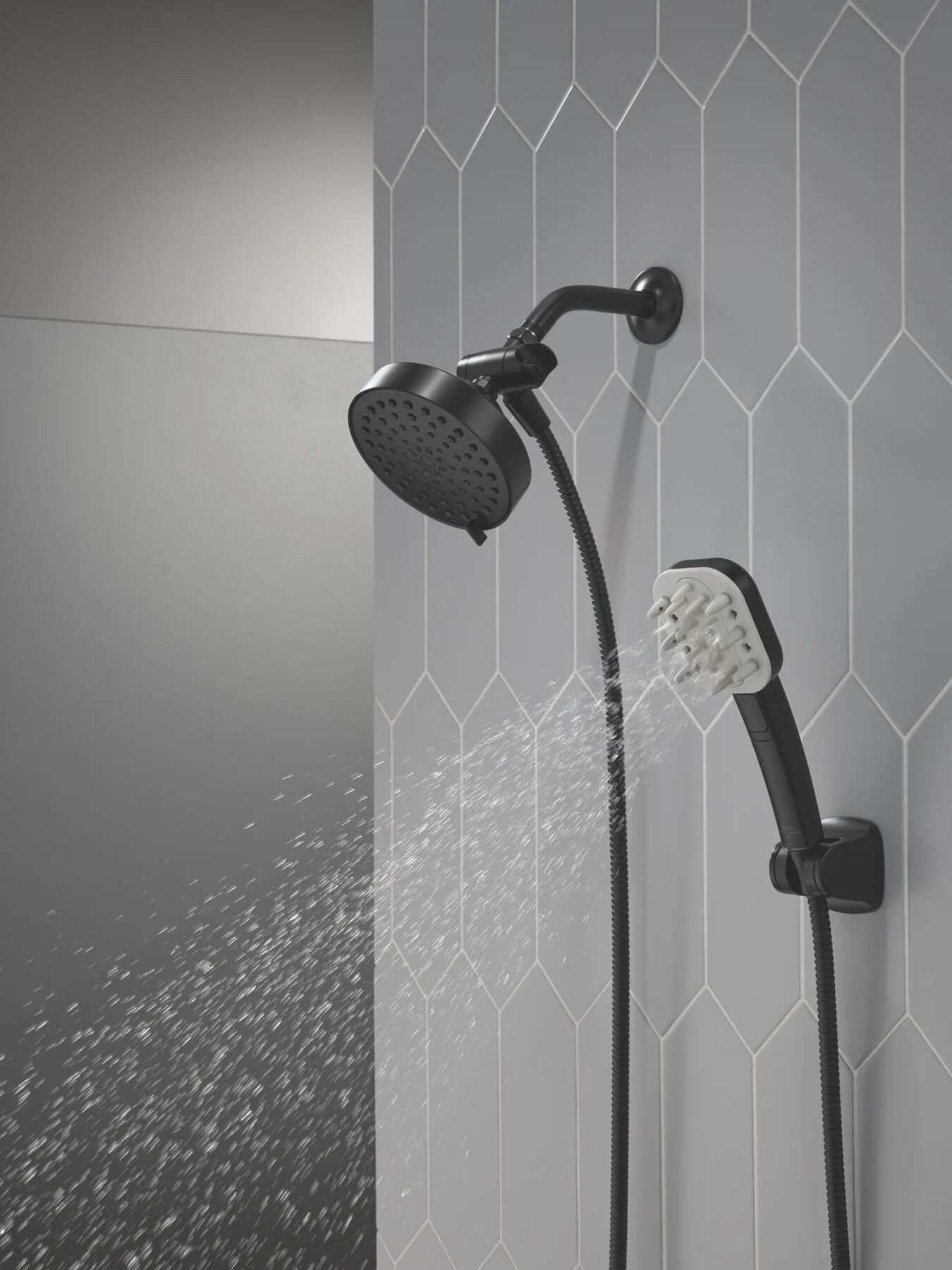 Detangling Hand Shower with 4-Setting Showerhead Bundle