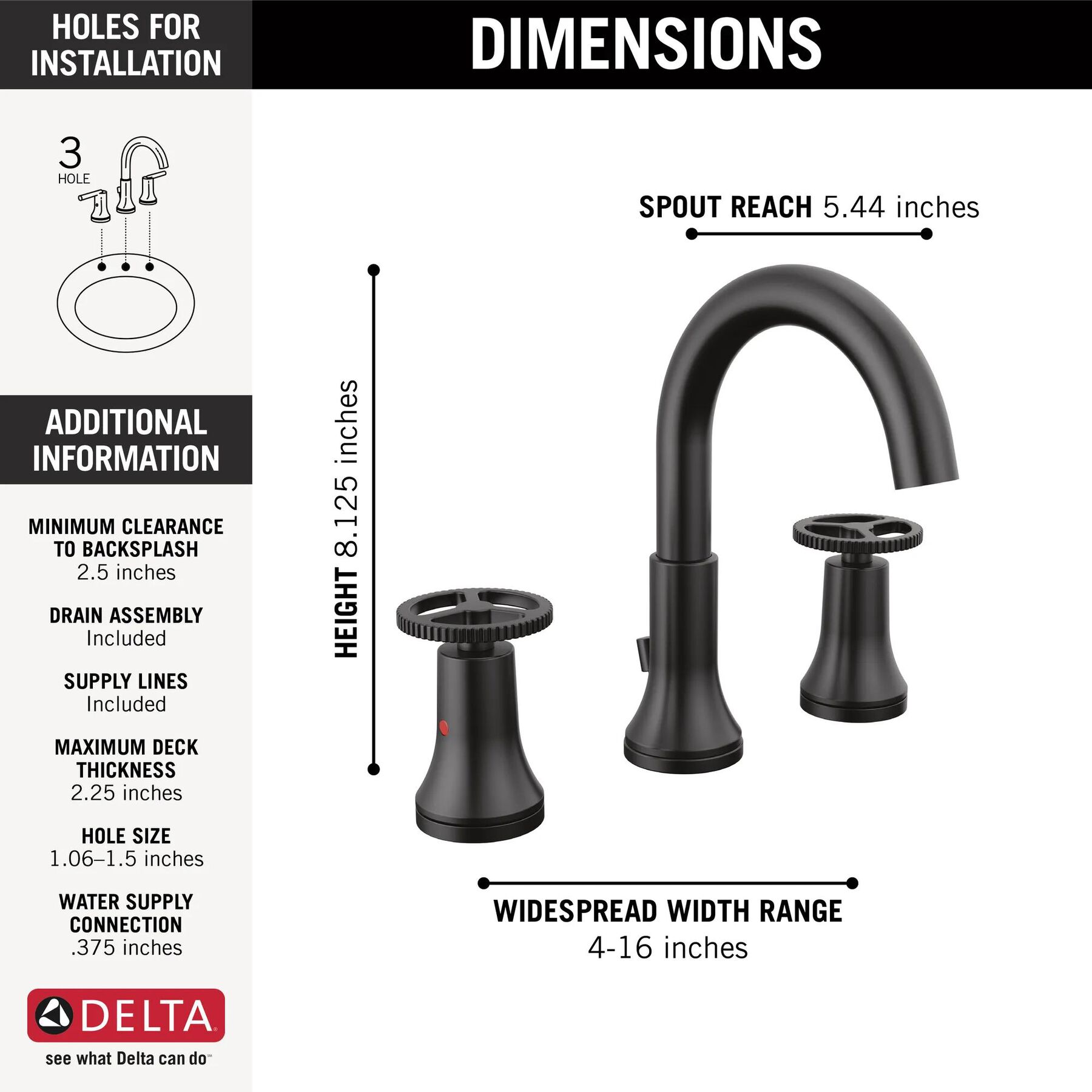 Two Handle Widespread Bathroom Faucet (Recertified)