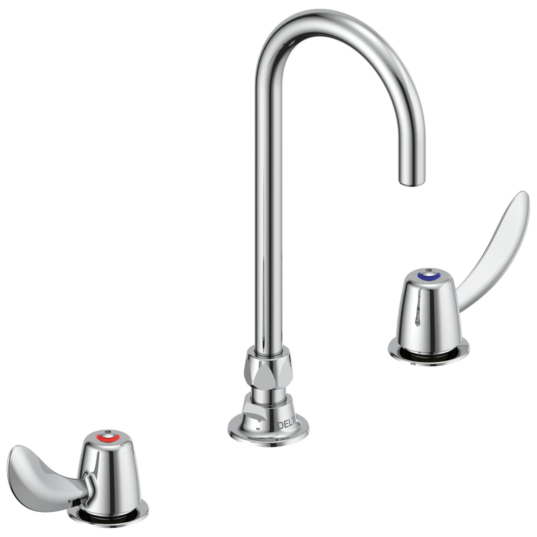 Two Handle Widespread Lavatory Faucet with Gooseneck Spout - Less Pop-Up