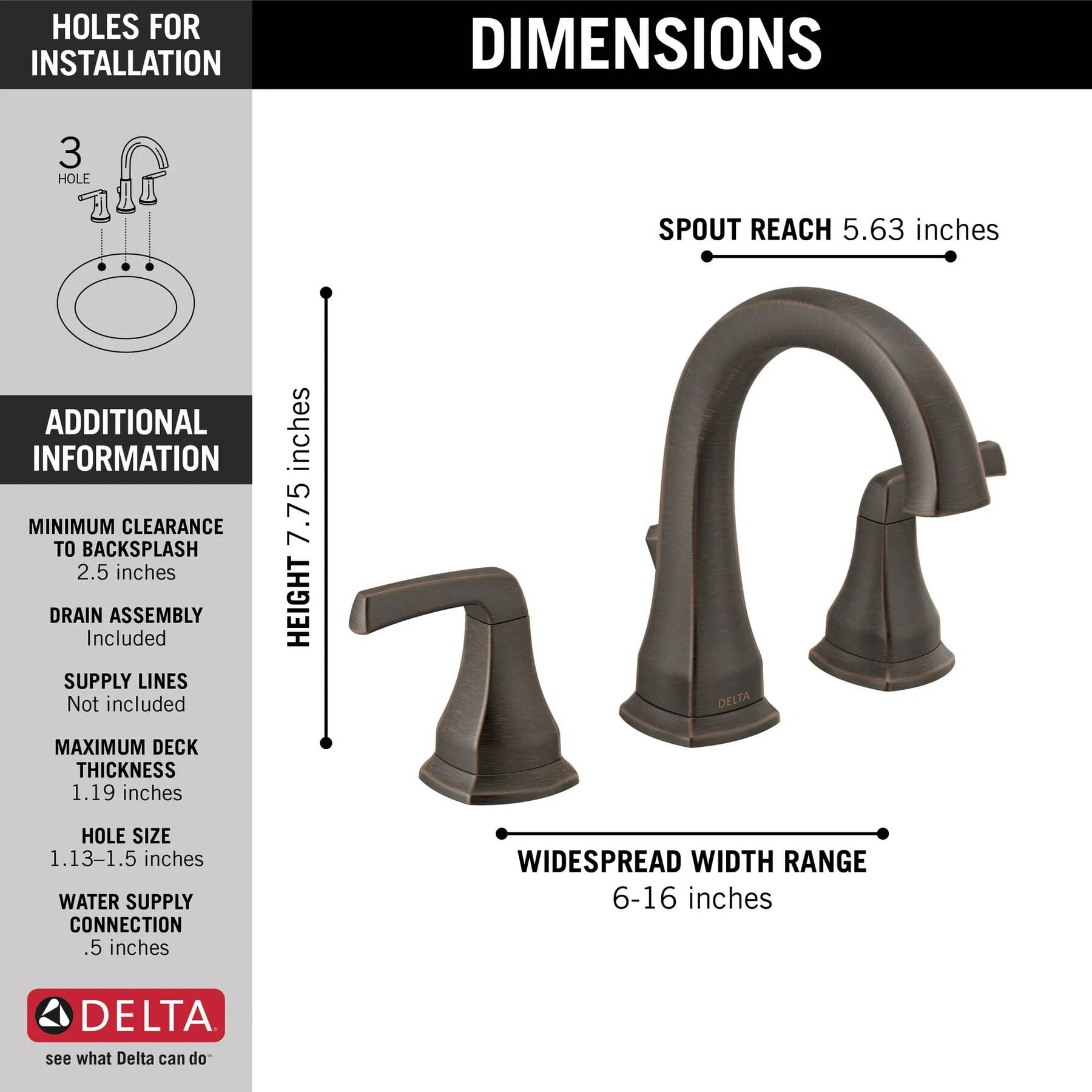 Two Handle Widespread Bathroom Faucet (Recertified)