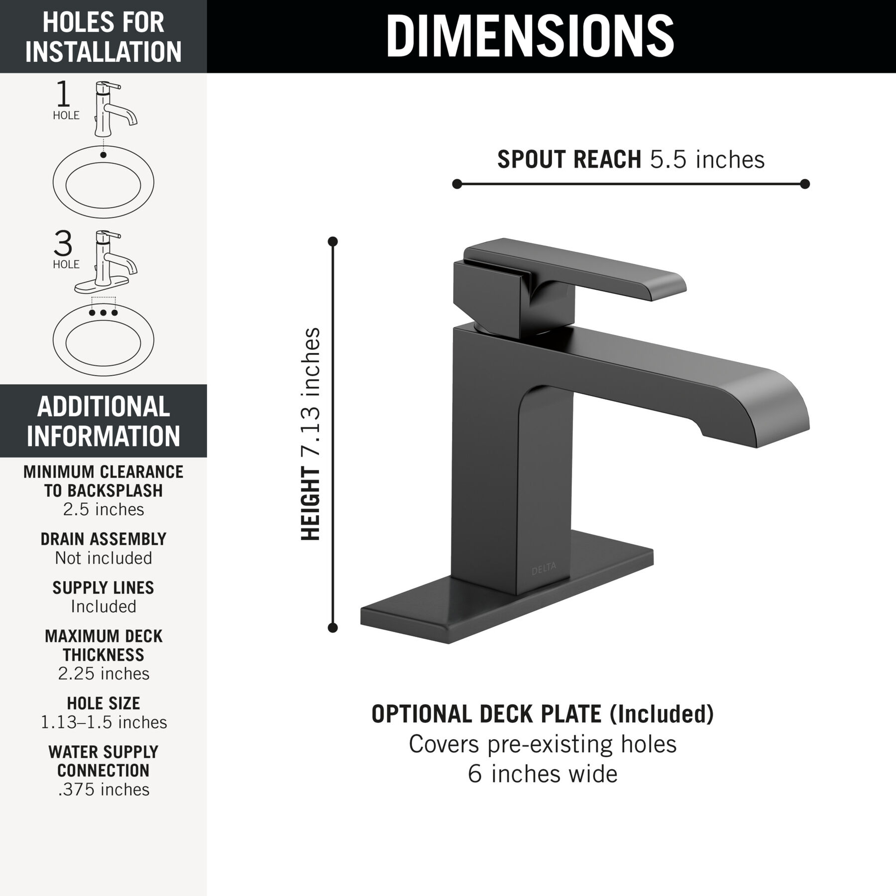 Single-Hole Channel Bath w/o Drain (Recertified)