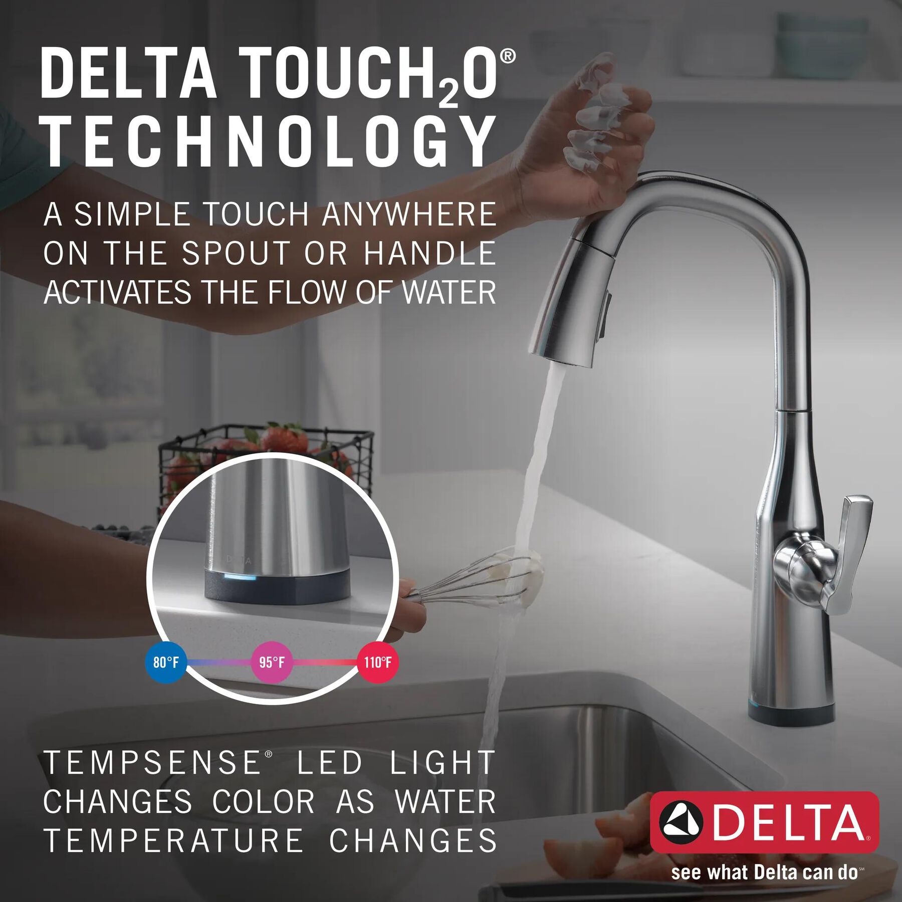 Single Handle Pull-Down Bar/Prep Faucet with Touch<sub>2</sub>O&reg; Technology