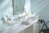 Two Handle Widespread Lavatory Faucet with Gooseneck Spout - Less Pop-Up