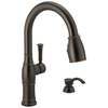 Single Handle Pull-Down Kitchen Faucet with Soap Dispenser and ShieldSpray&reg; Technology