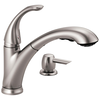 Single Handle Pull-Out Kitchen Faucet with Soap Dispenser