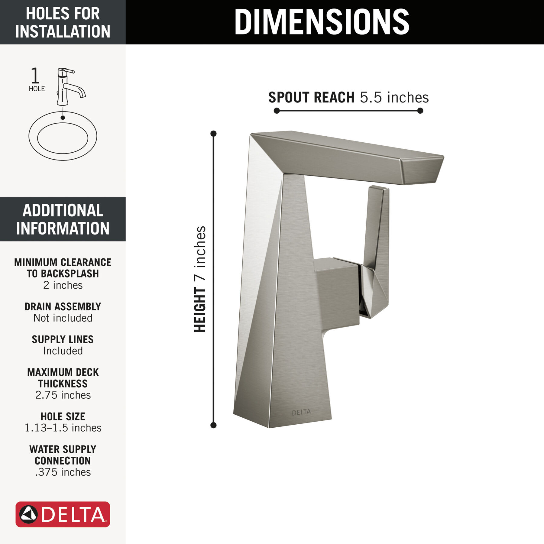 Mid-Height Single Handle Faucet (Recertified)