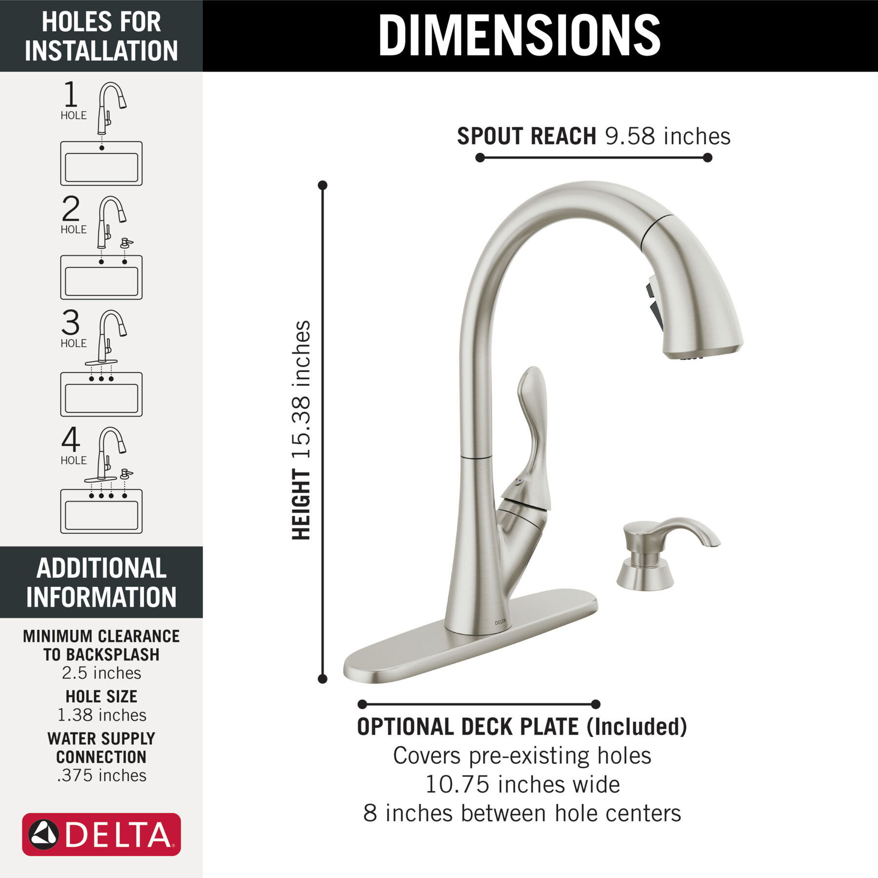 Single Handle Pull-Down Kitchen Faucet with Soap Dispenser and ShieldSpray&reg; Technology