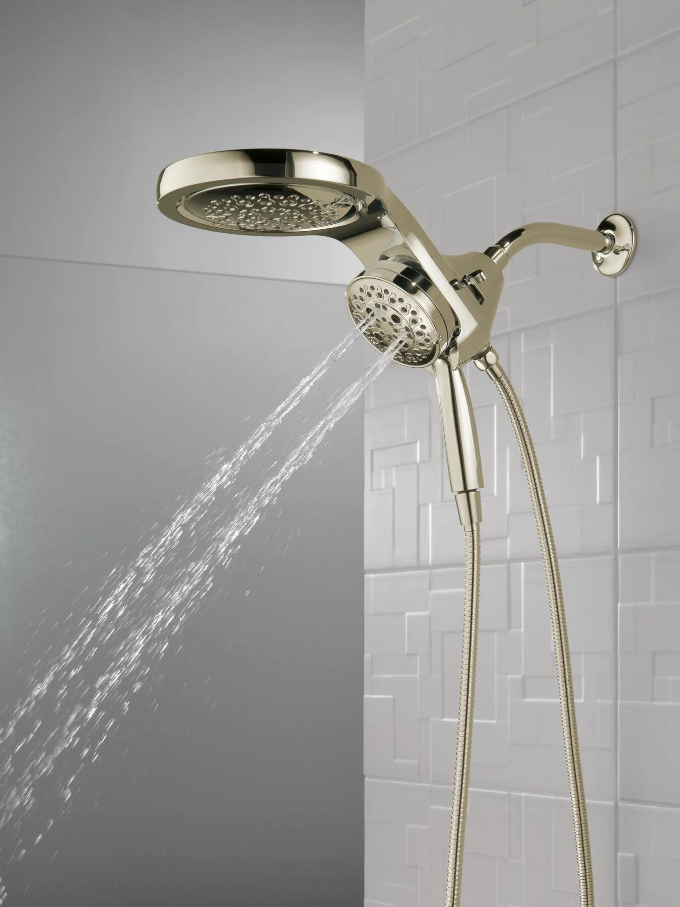 HydroRain&reg; H<sub>2</sub>Okinetic&reg; 5-Setting Two-in-One Shower Head