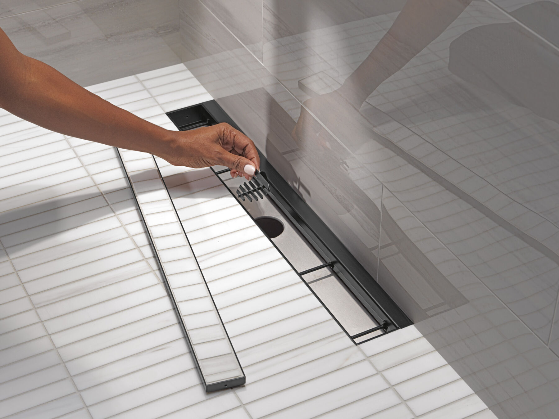 24" Reversible Linear Shower Drain Trim