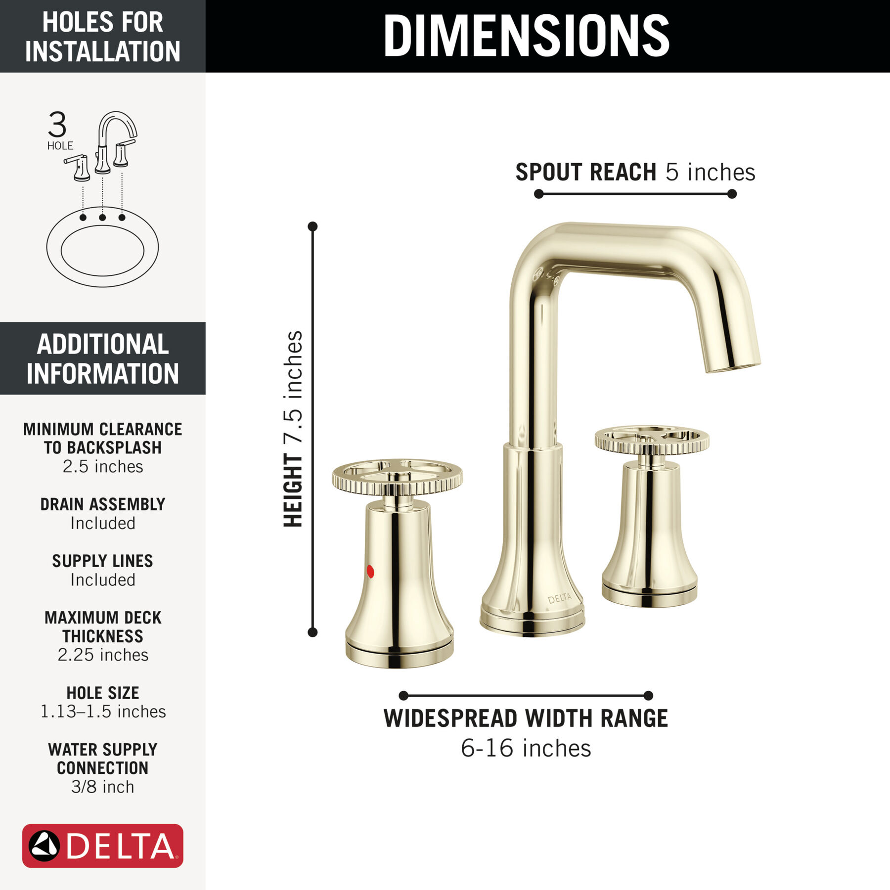 Two Handle Widespread Bathroom Faucet