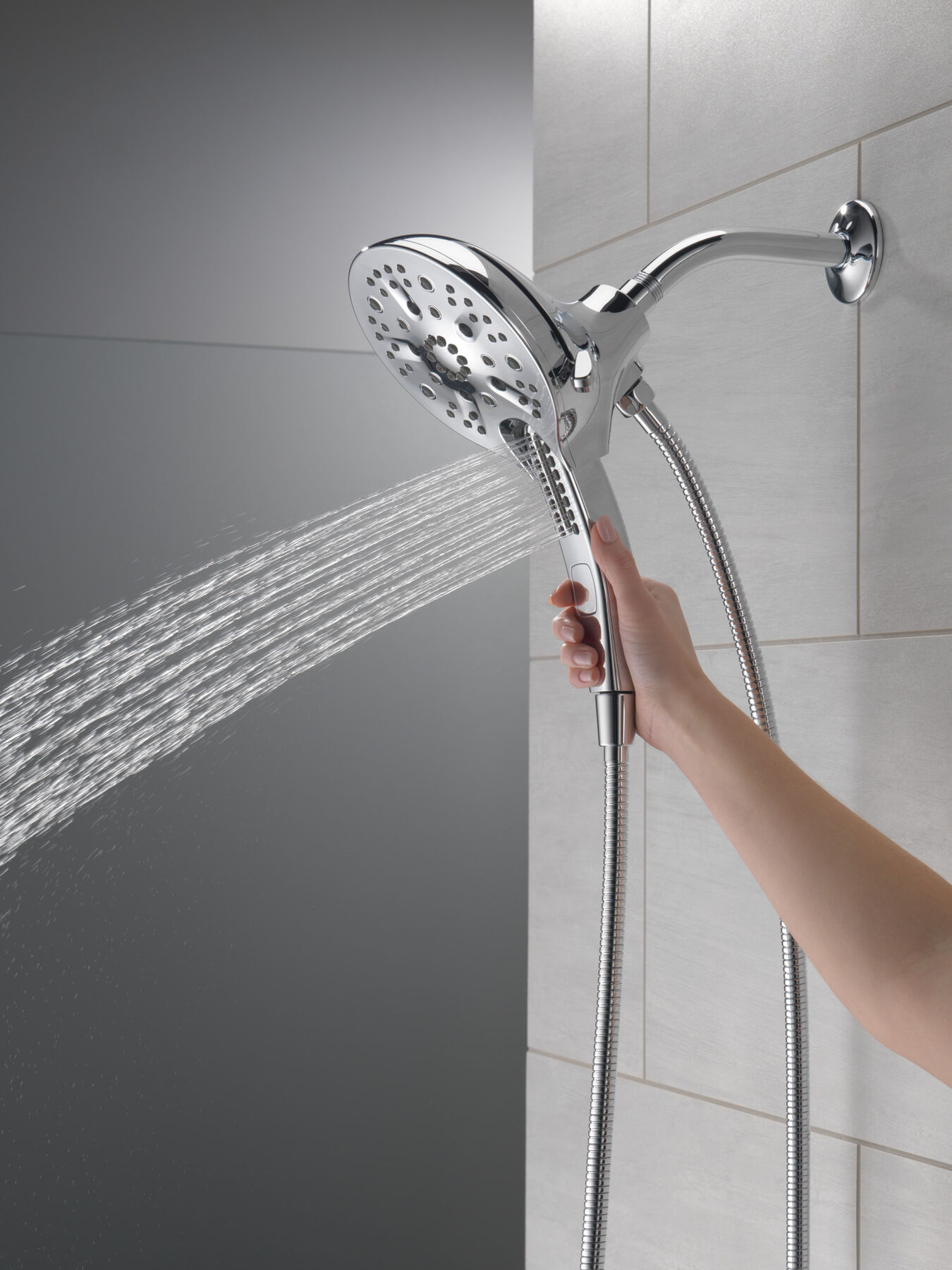In2ition&reg; H<sub>2</sub>Okinetic&reg; 5-Setting Two-in-One Shower