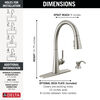Single Handle Pull-Down Kitchen Faucet with Soap Dispenser and ShieldSpray Technology