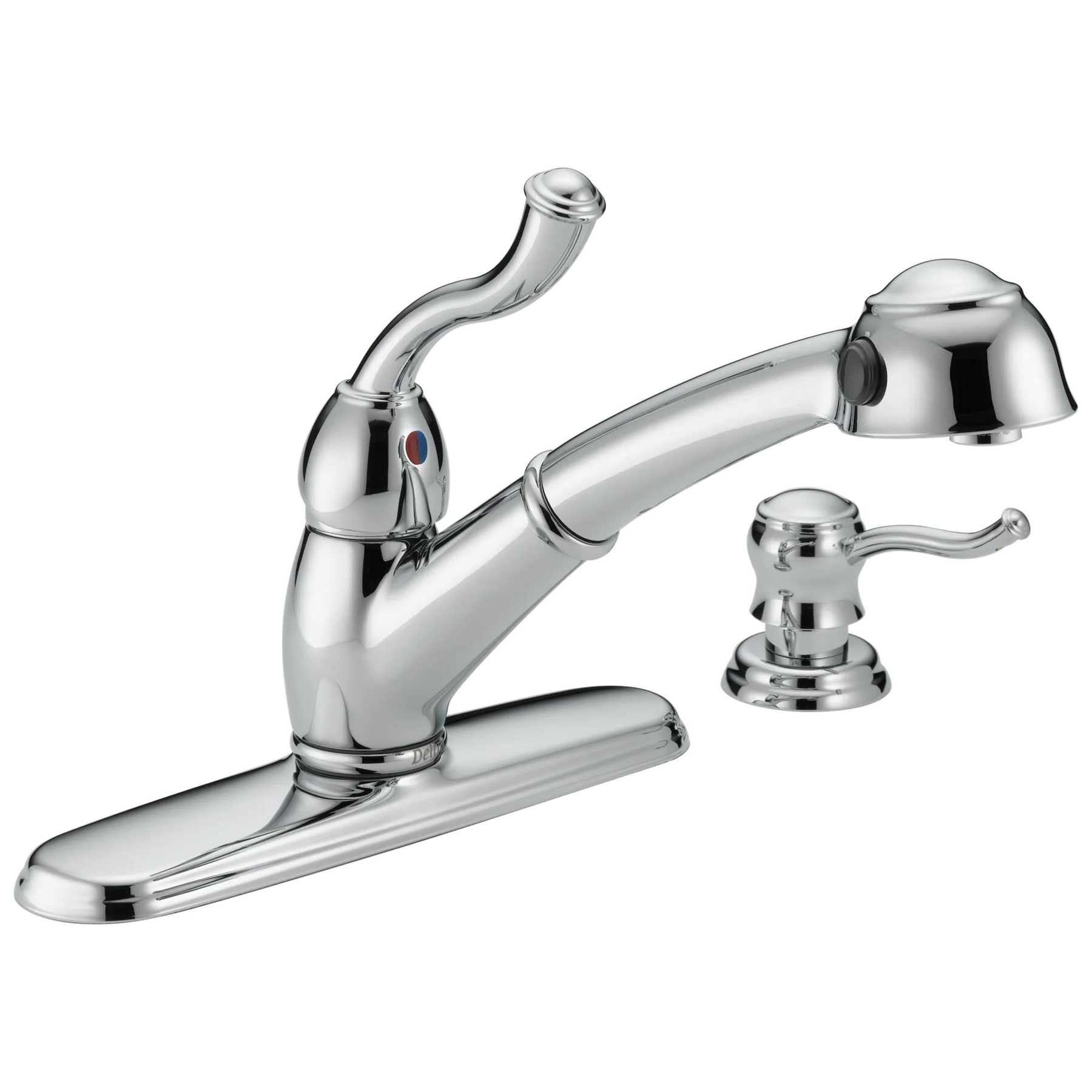 Single Handle Pull-Out Kitchen Faucet with Soap Dispenser