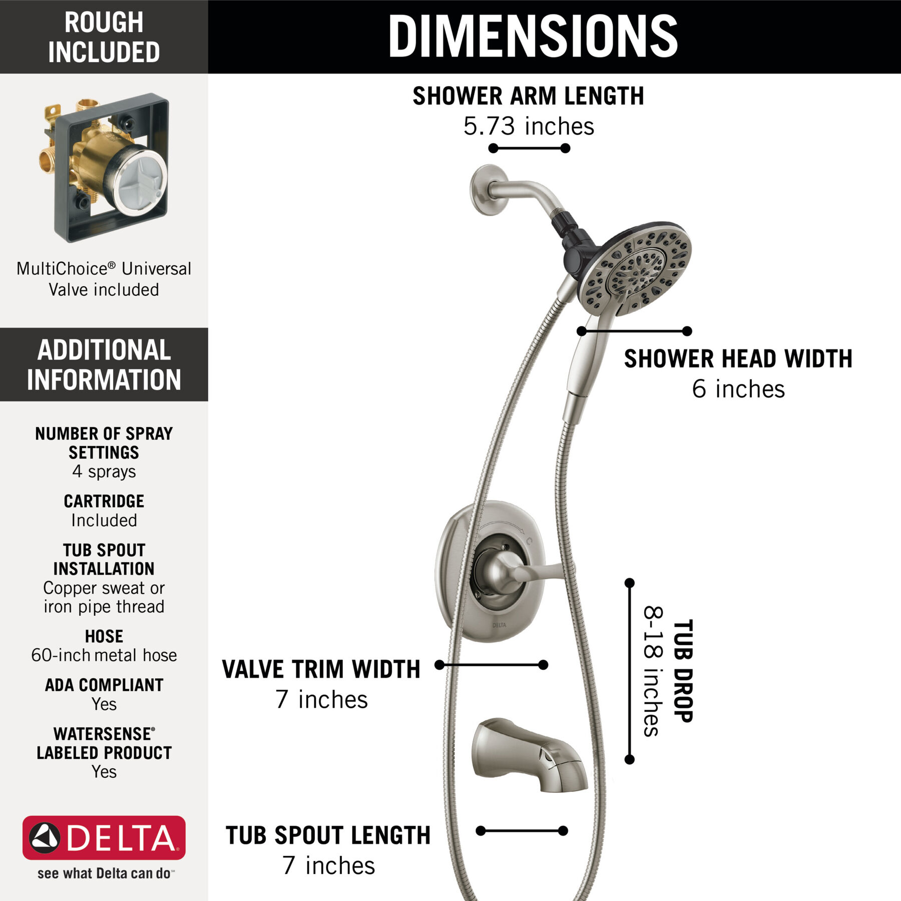 Monitor&reg;&nbsp;14 Series Tub & Shower with In2ition&reg; (Recertified)