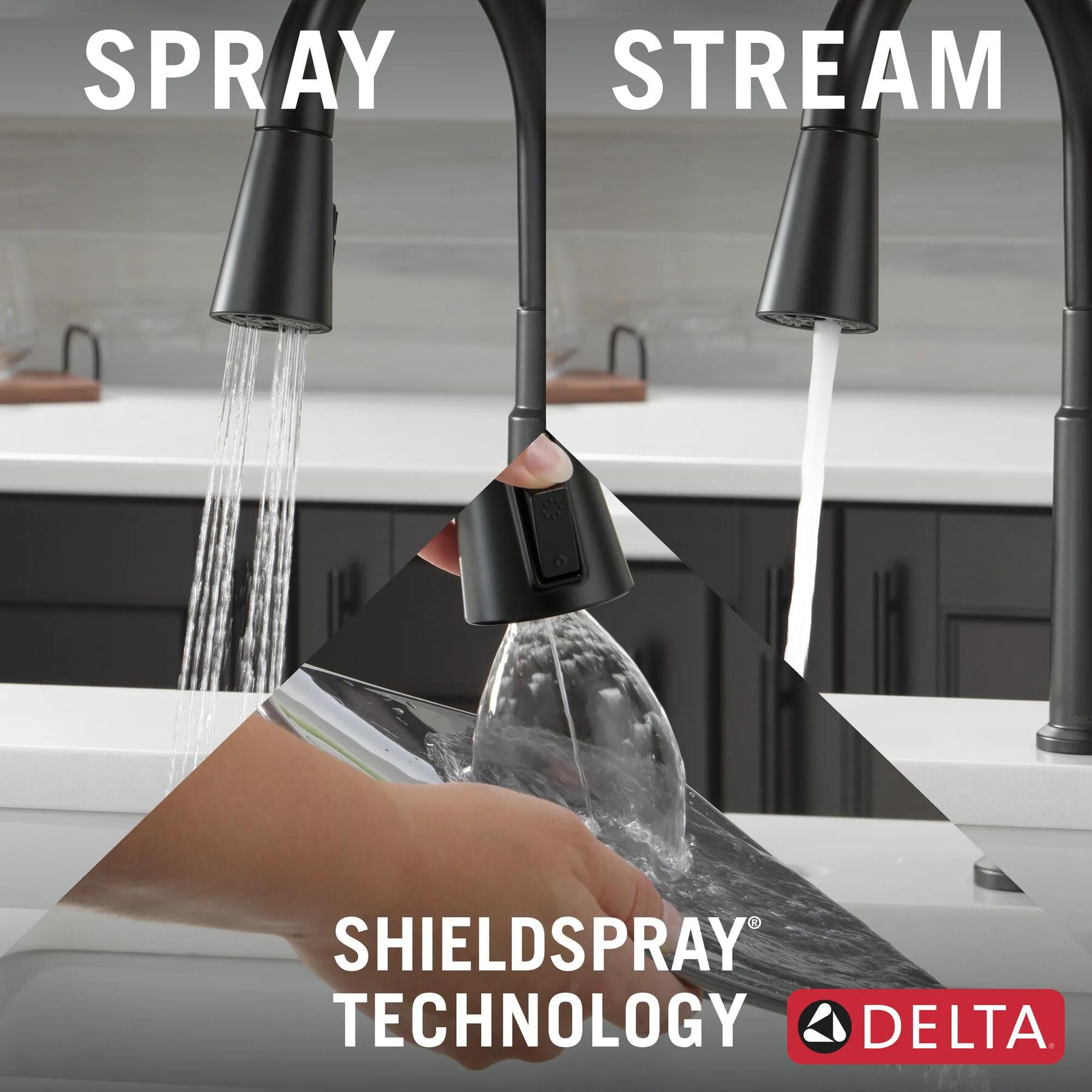 Single Handle Pull-Down Kitchen Faucet with Soap Dispenser and ShieldSpray&reg; Technology