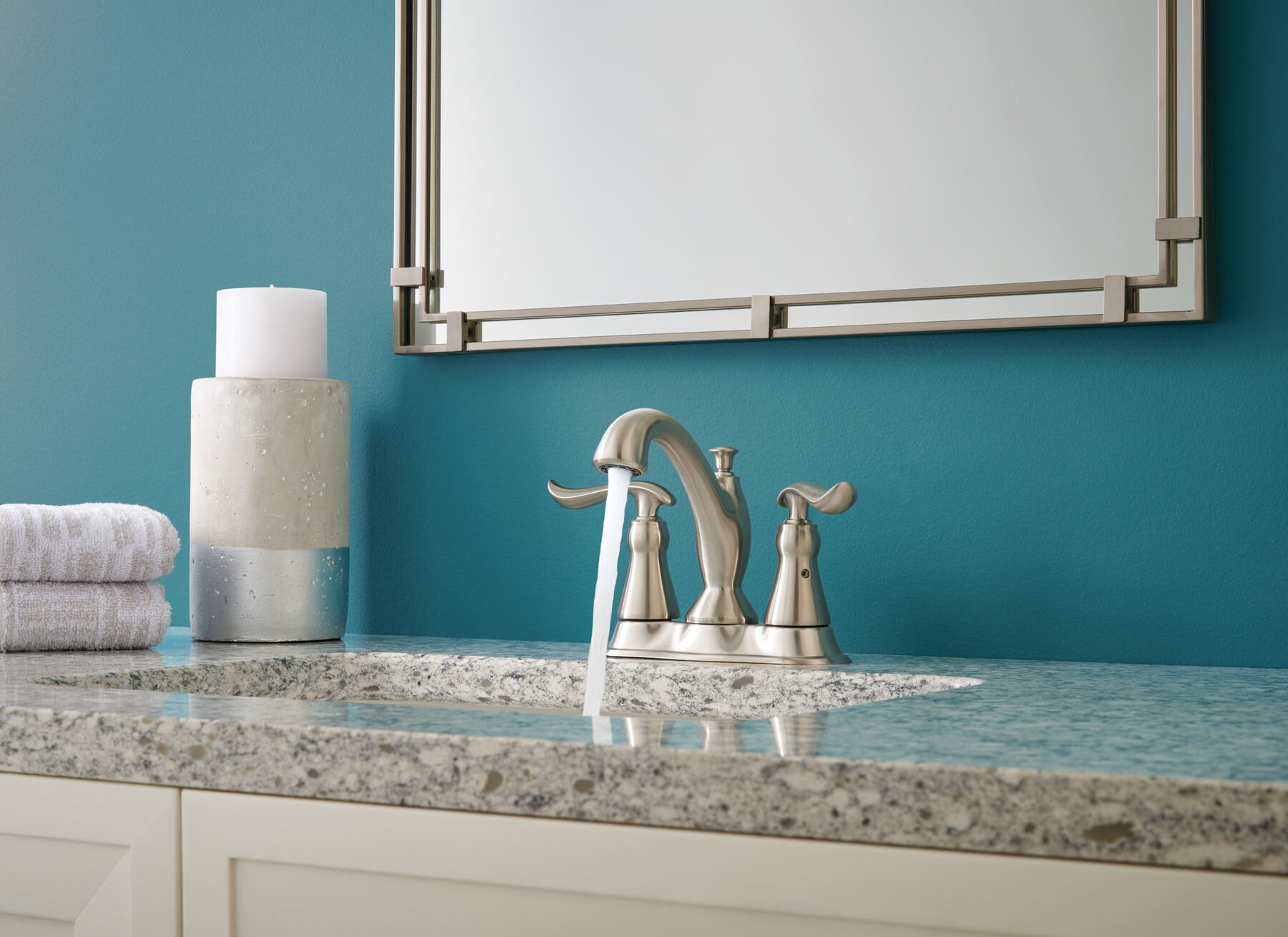 Two Handle Centerset Bathroom Faucet (Recertified)