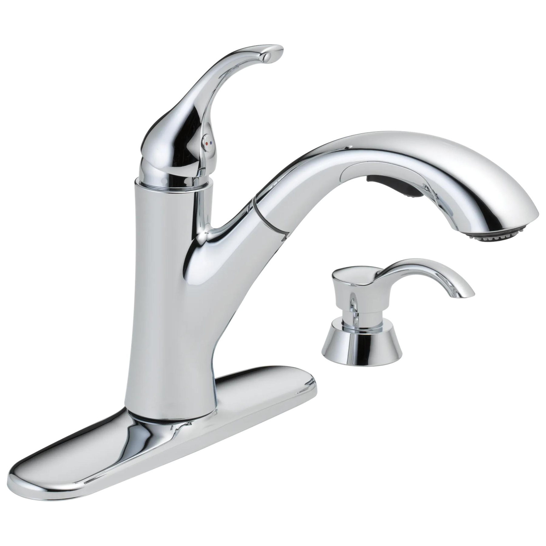 Single Handle Pull-Out Kitchen Faucet with Soap Dispenser (Recertified)