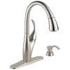 Single Handle Pull-Down Kitchen Faucet with Soap Dispenser