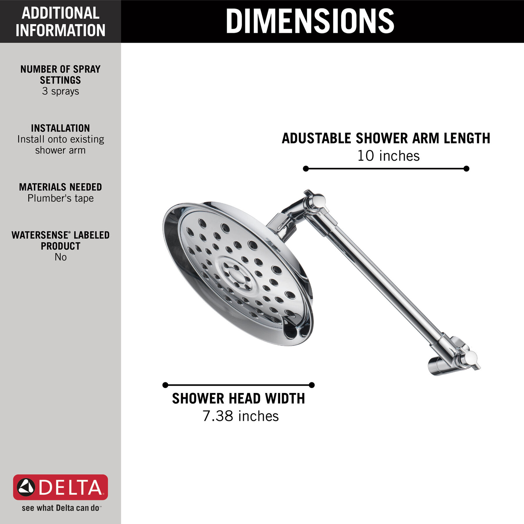 Shower Head with Adjustable Arm