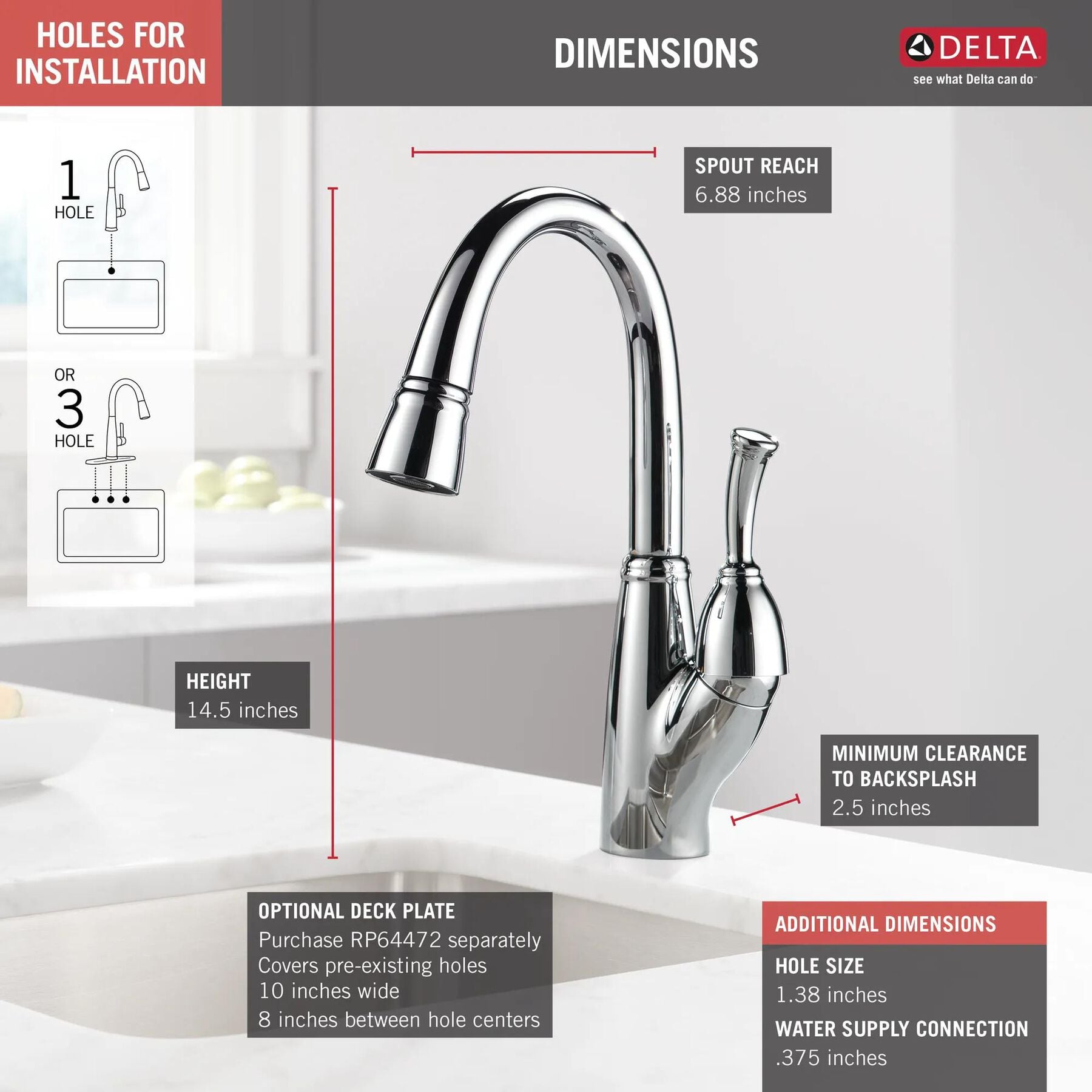 Single Handle Pull-Down Bar / Prep Faucet