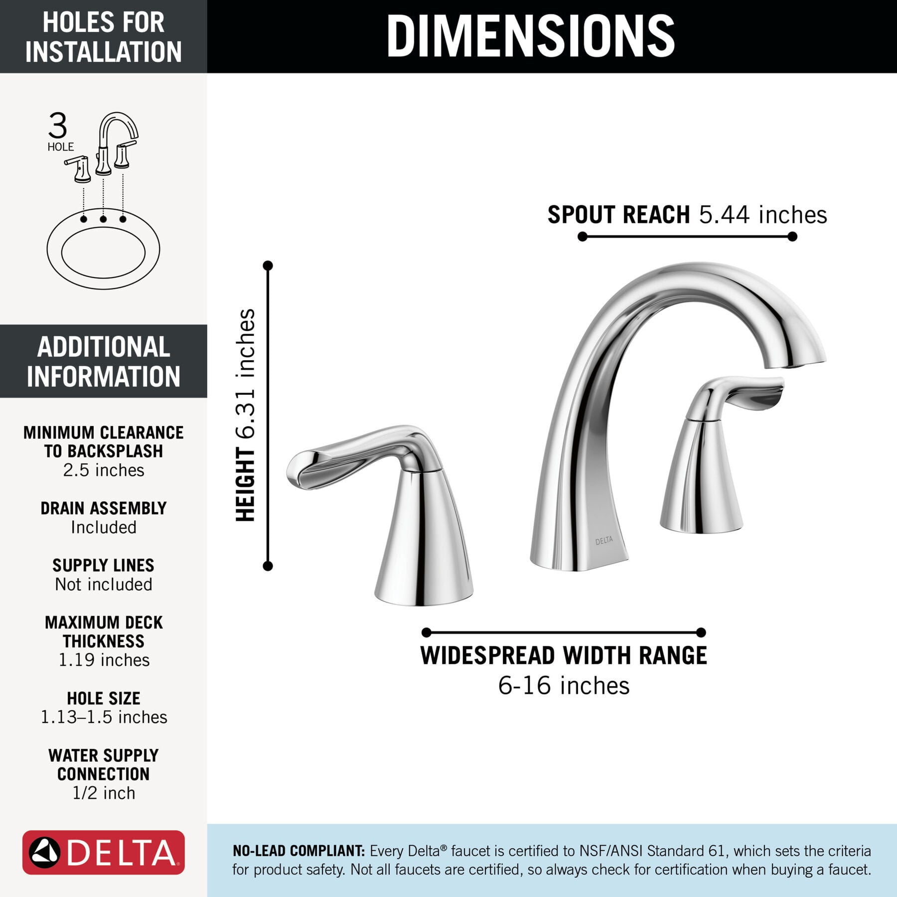 Two Handle Widespread Bathroom Faucet