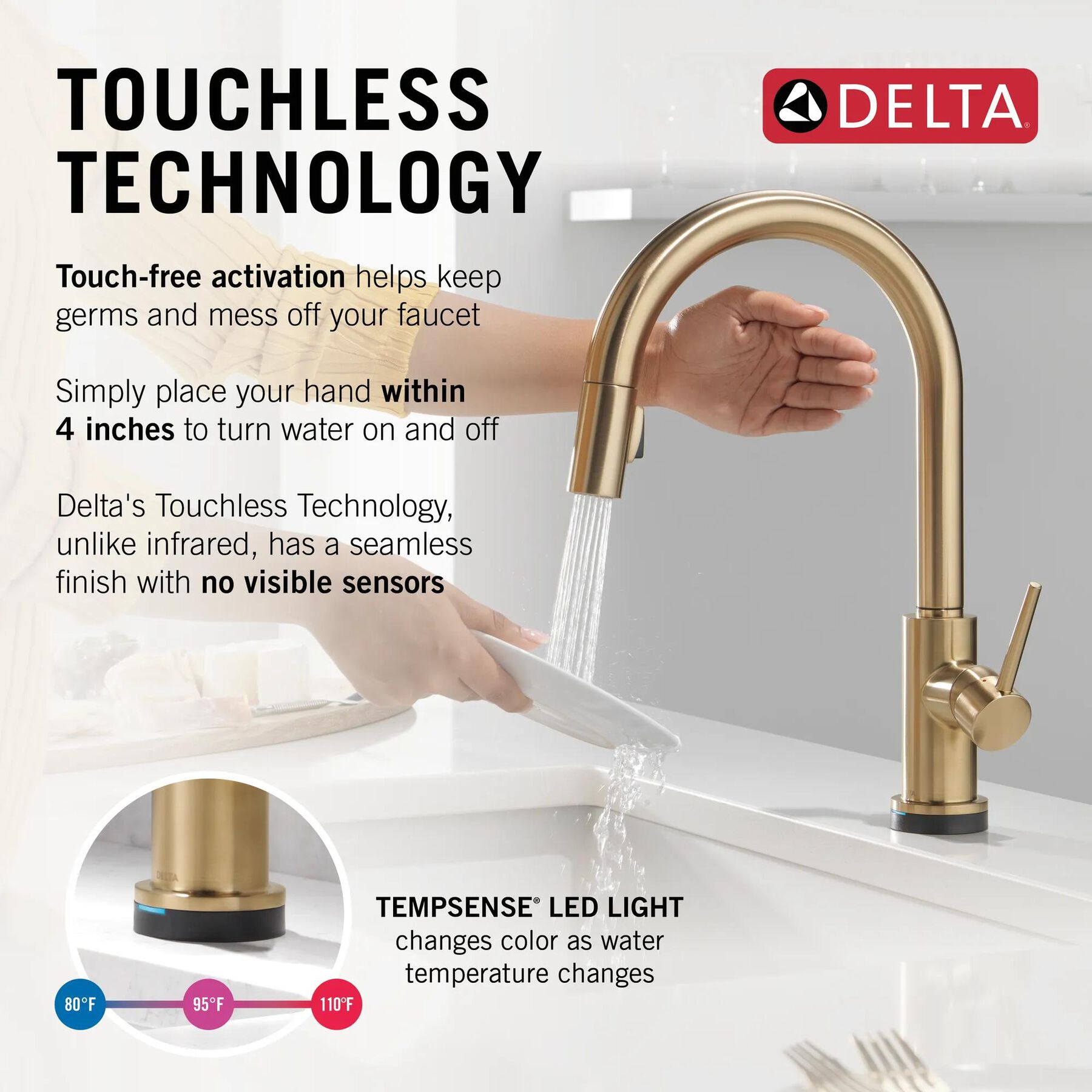 Touch2O with Touchless and VoiceIQ&reg; Technology Single Handle Pull-Down Kitchen Faucet with Soap Dispenser
