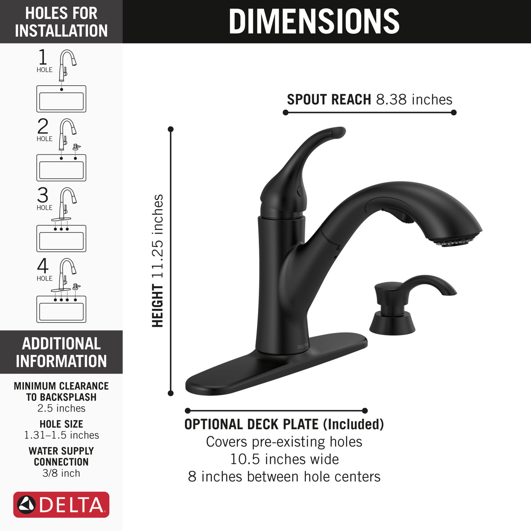 Single Handle Pull-Out Kitchen Faucet with Soap Dispenser