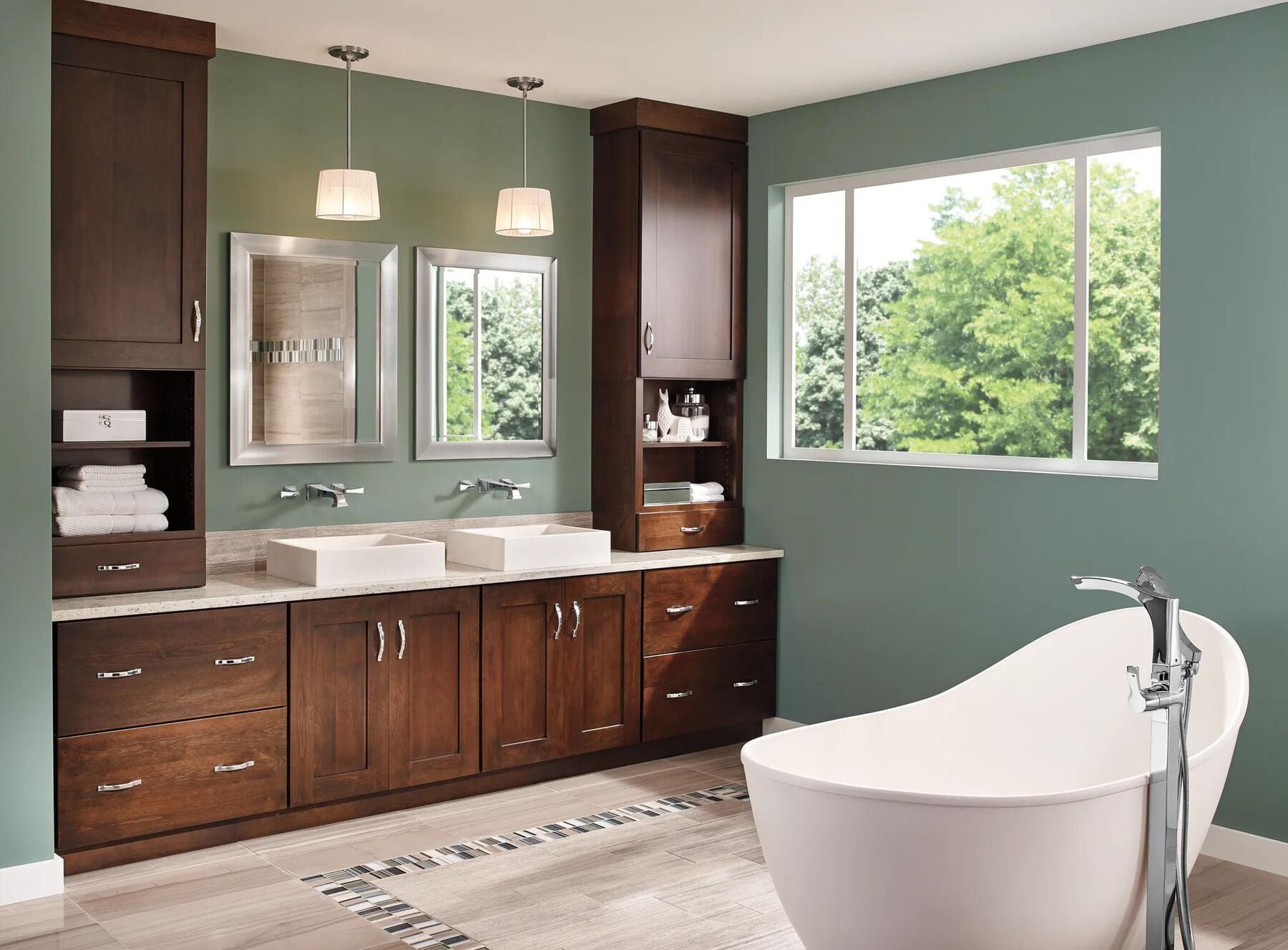 Two Handle Wall Mount Bathroom Faucet Trim