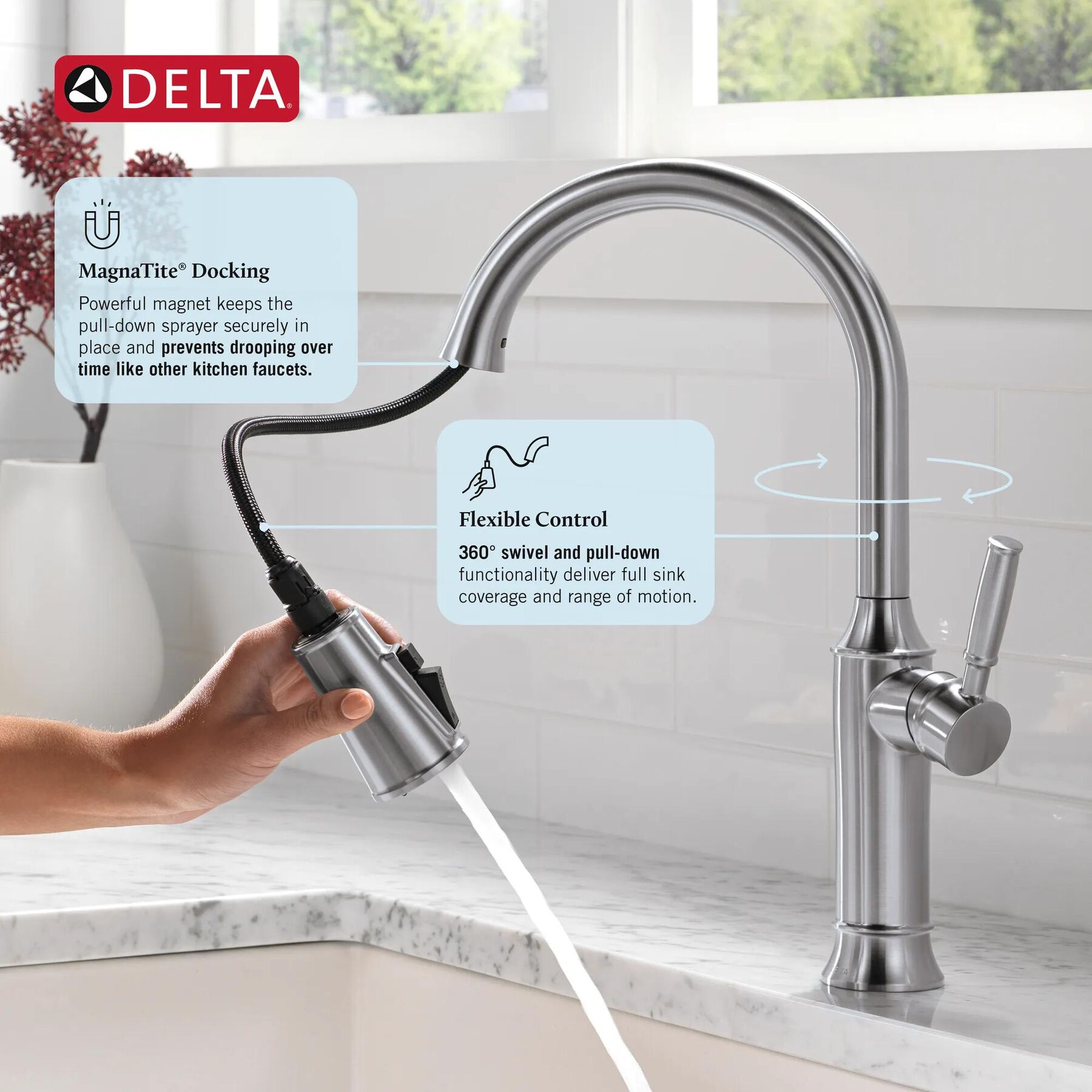 Single Handle Pull-Down Kitchen Faucet