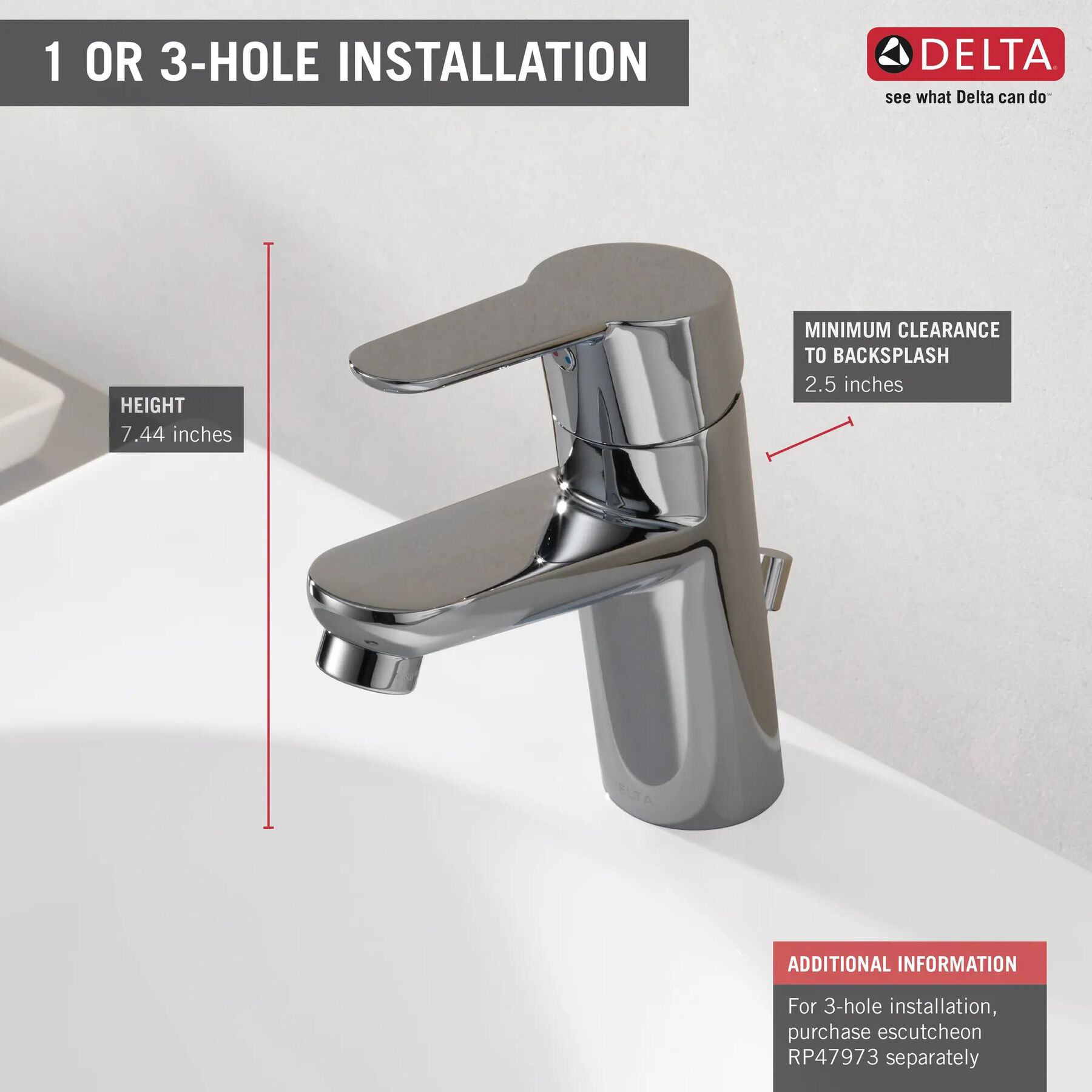 Single Handle Bathroom Faucet (Recertified)