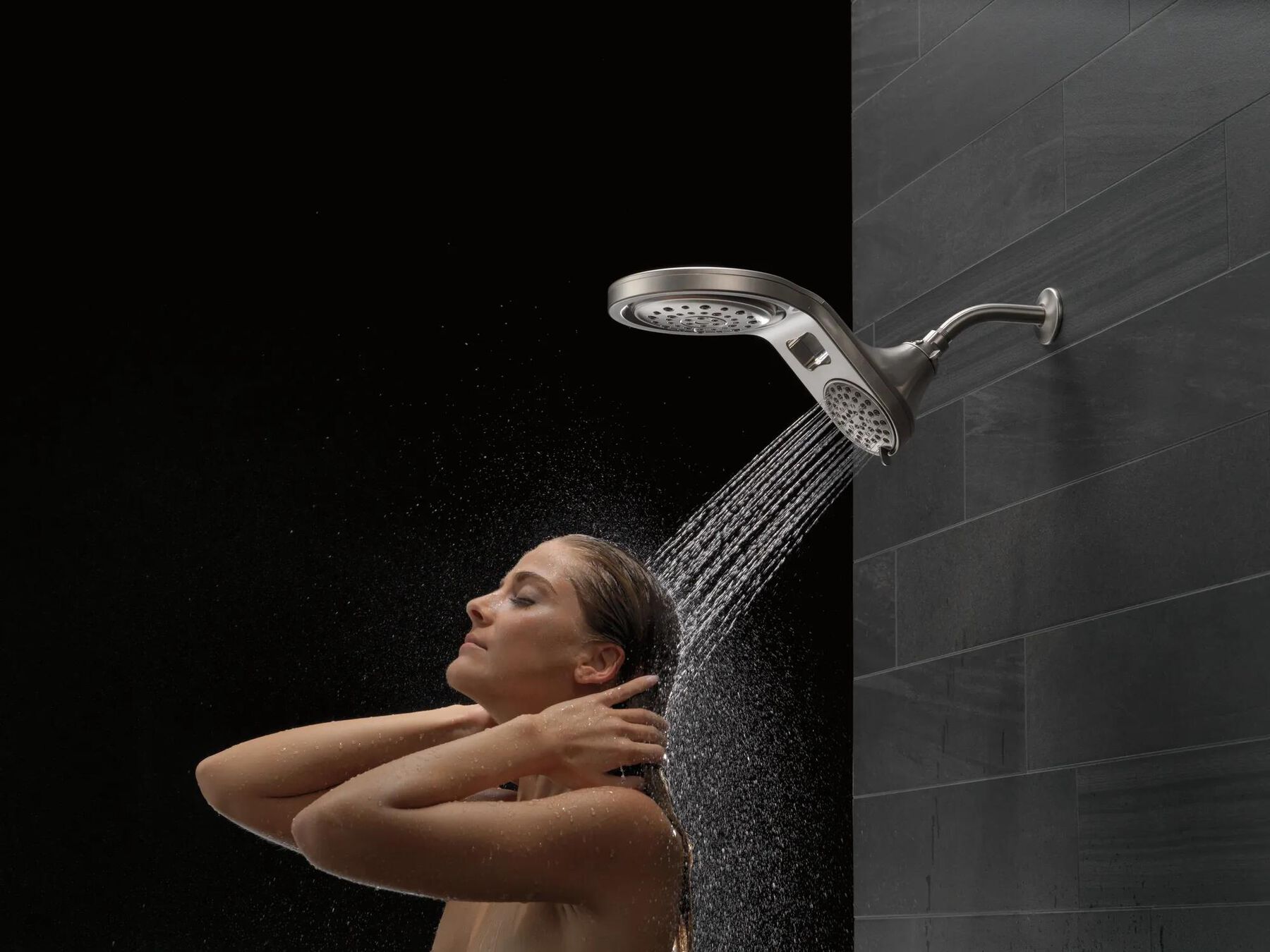 HydroRain&reg; 5-Setting Two-in-One Shower Head