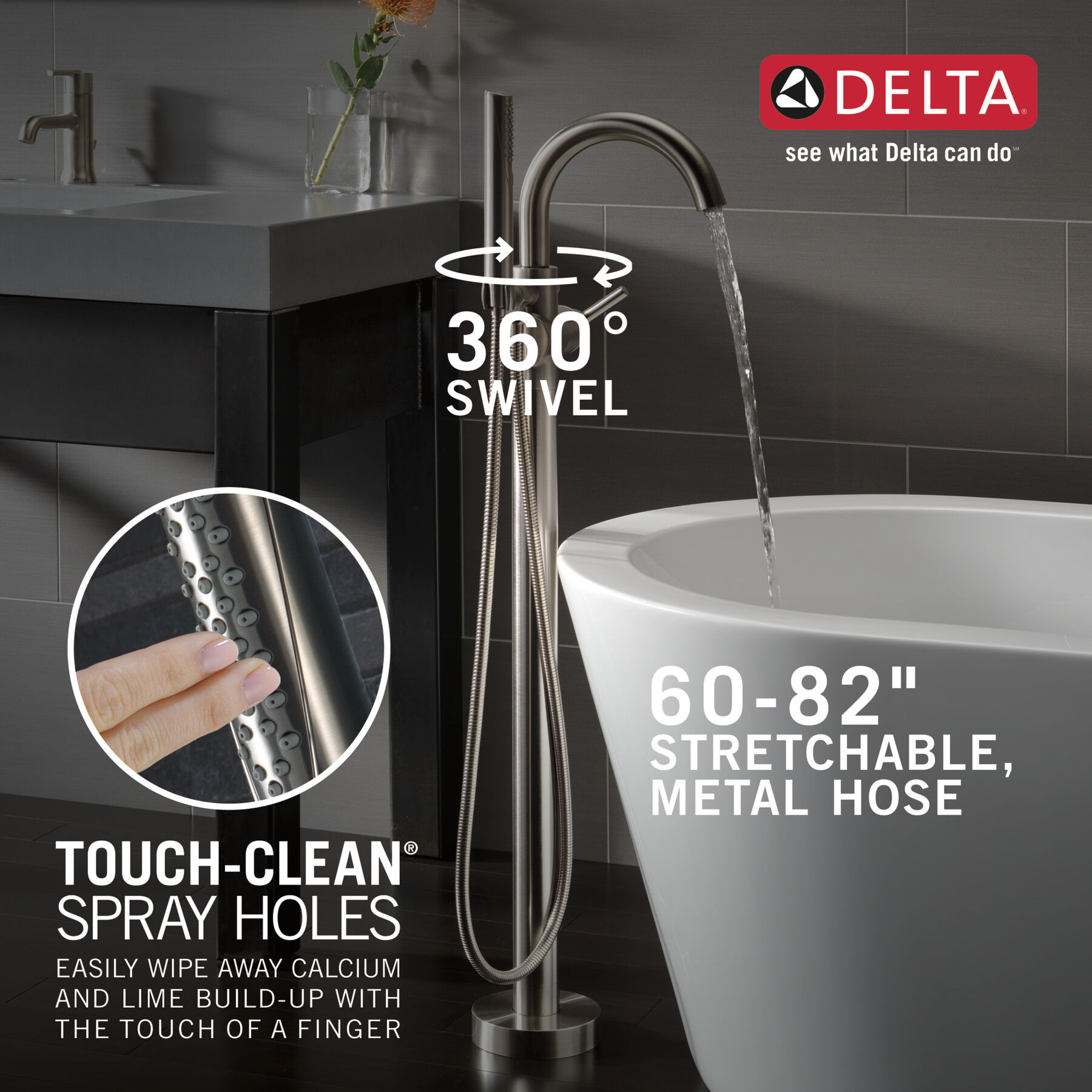 Contemporary Floor-Mount Tub Filler Trim (Recertified)