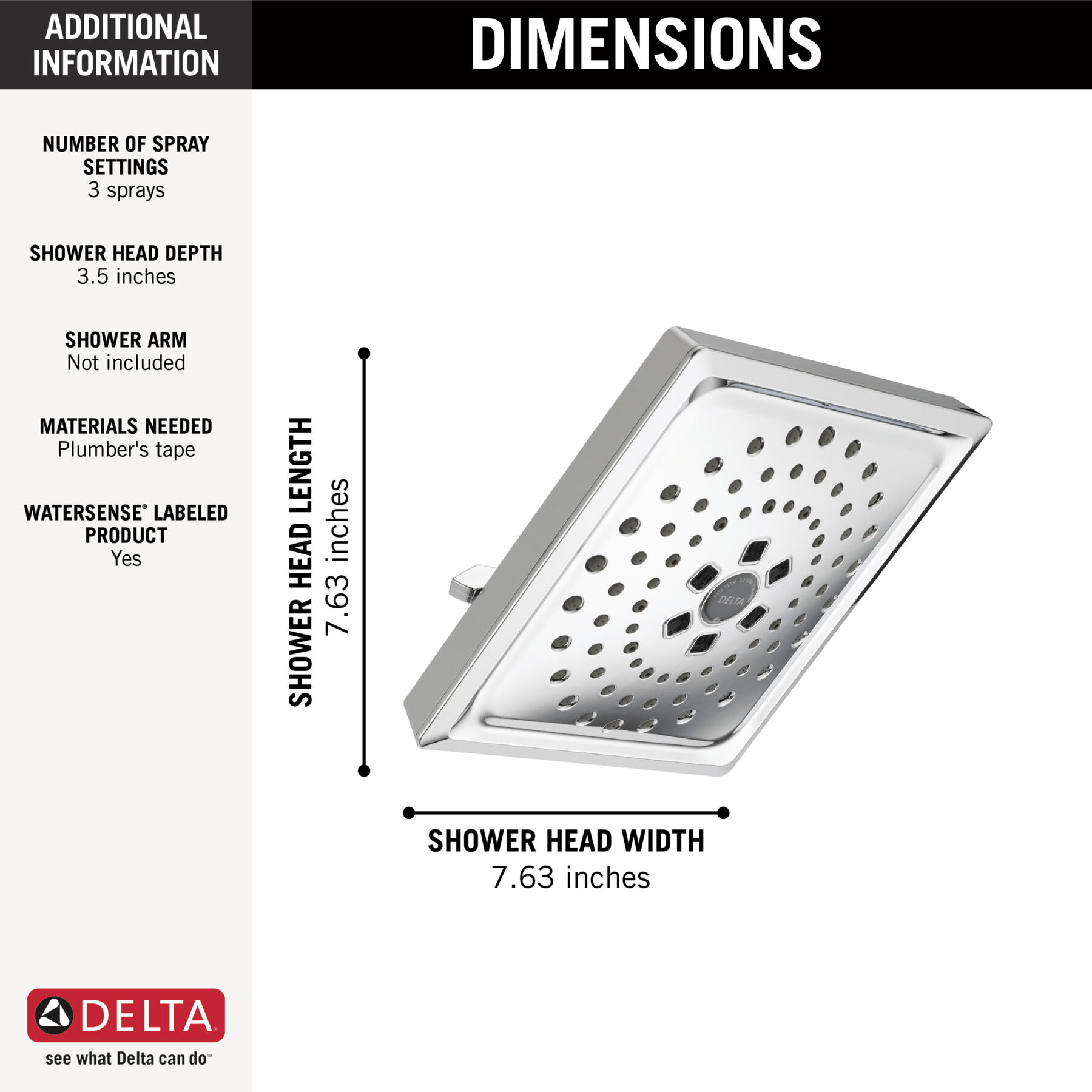 H<sub>2</sub>Okinetic&reg; 3-Setting Raincan Shower Head