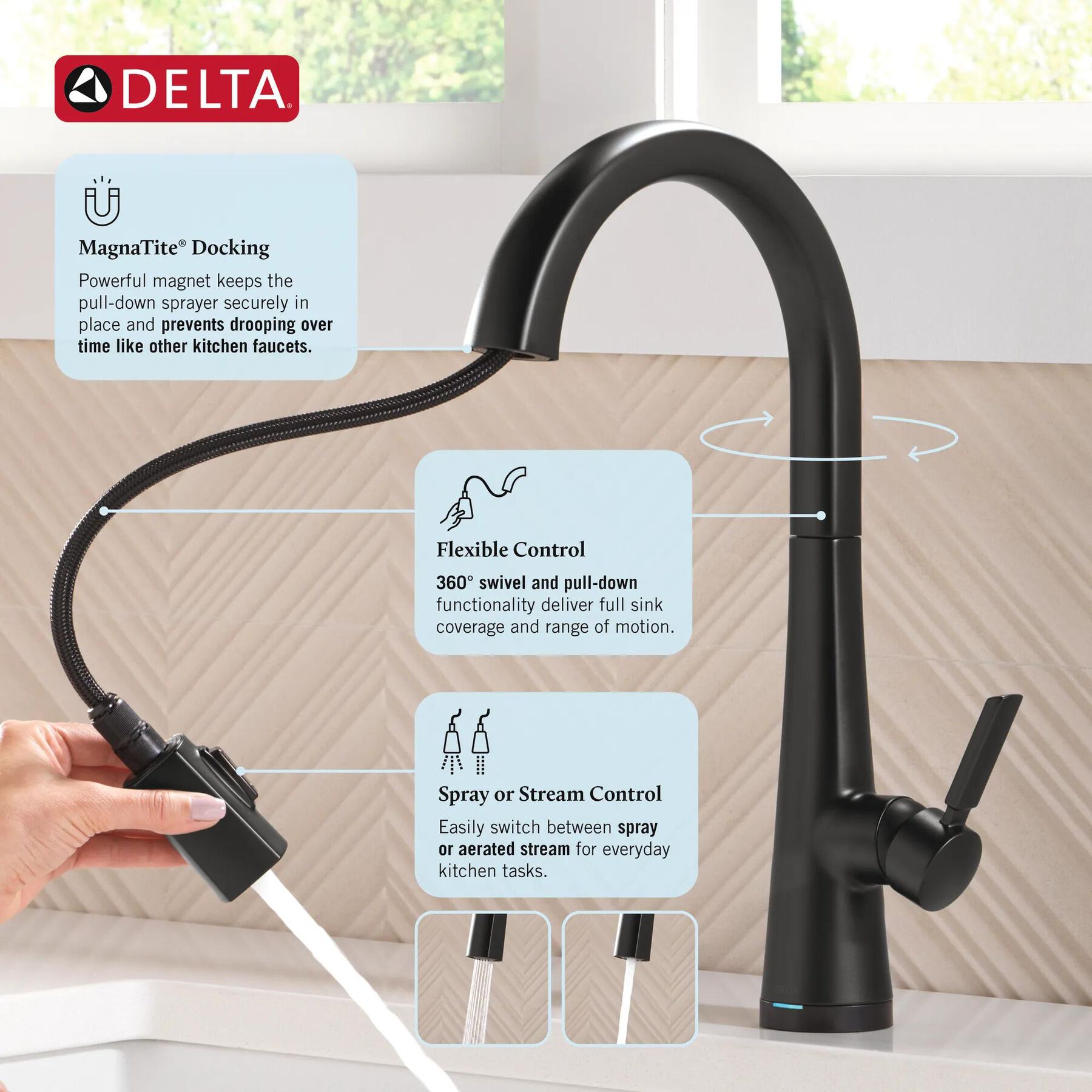 Touch<sub>2</sub>O&reg; Technology Kitchen Faucet with Touchless Technology