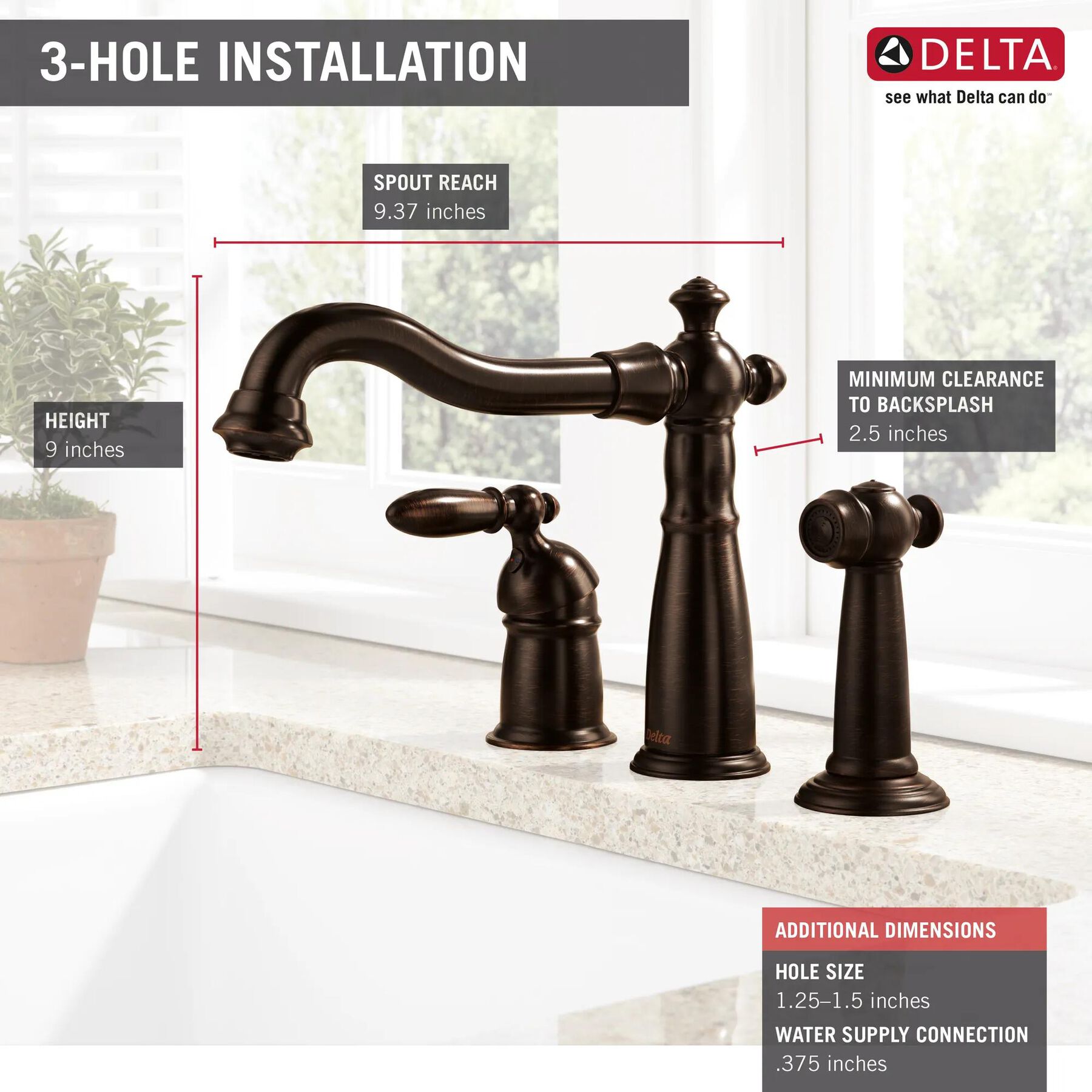 Single Handle Kitchen Faucet with Spray