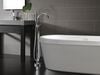 Contemporary Single Handle Floor Mount Tub Filler with Hand Shower