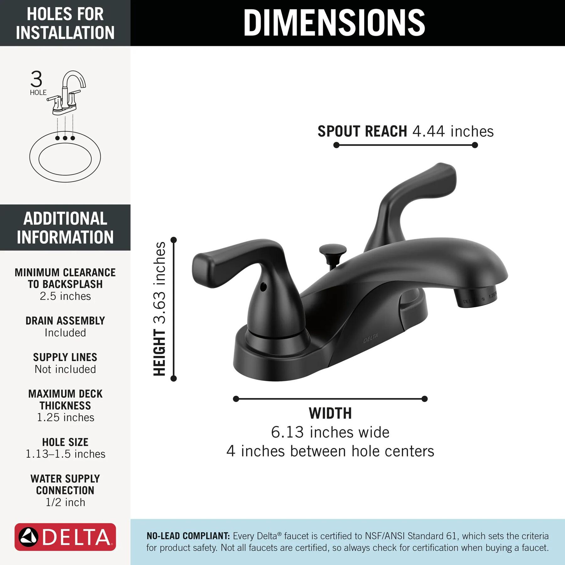 Two Handle Centerset Bathroom Faucet