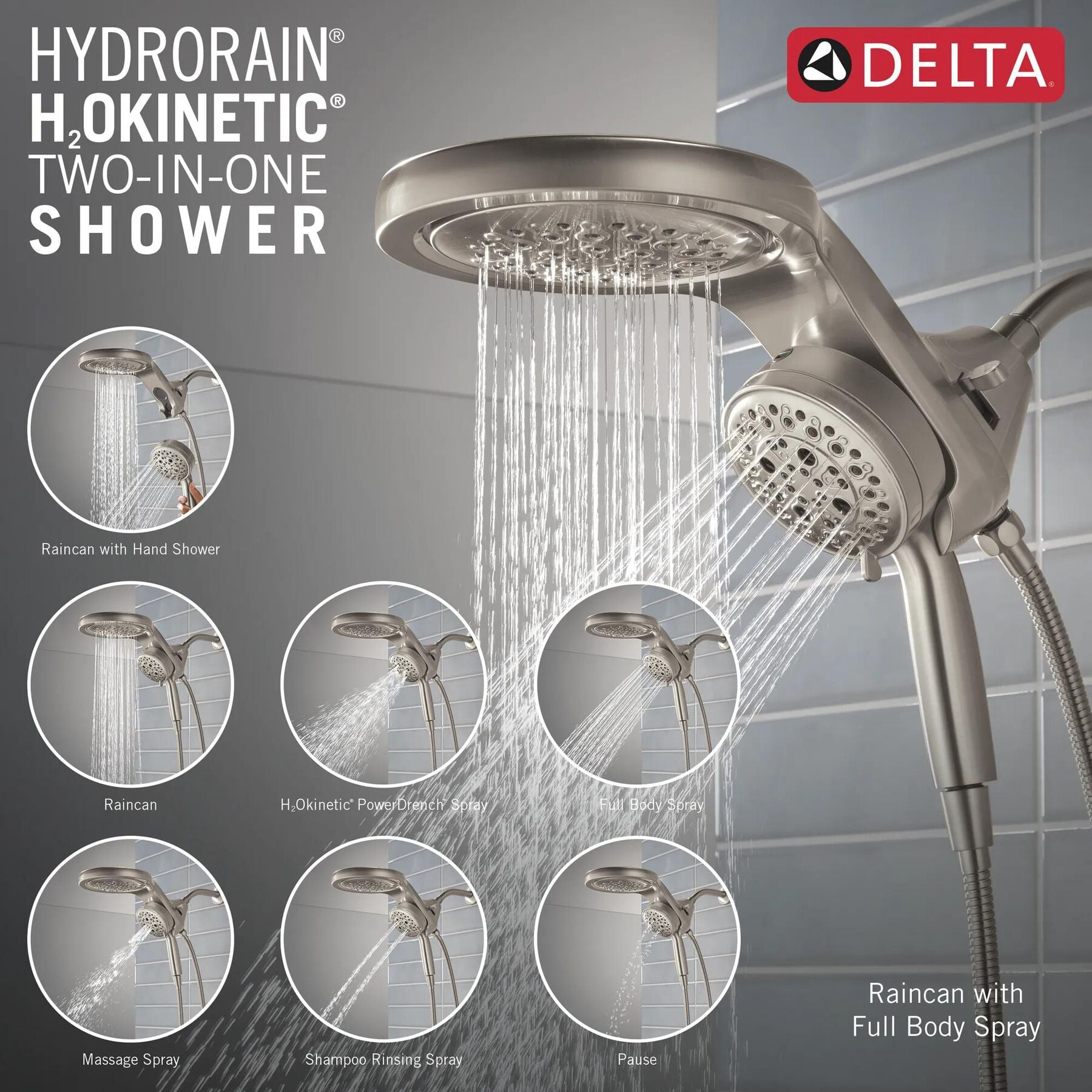 6-Setting HydroRain&reg; with ProClean&reg;