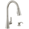 Single Handle Pull-Down Kitchen Faucet with Soap Dispenser and ShieldSpray&reg; Technology