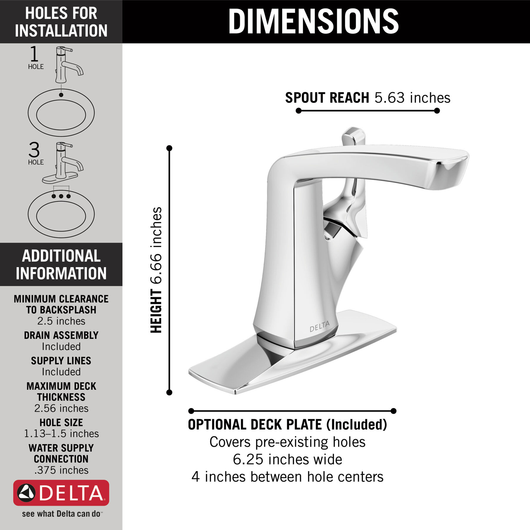 Single Handle Centerset Bathroom Faucet (Recertified)
